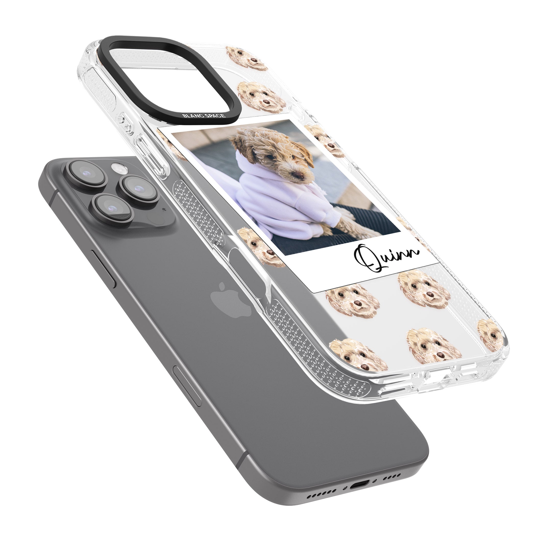 Personalised Cockapoo, Cream - Dog Photo iPhone 16 Pro Max / 16 Pro Clear Case Impact Air - Blanc Space