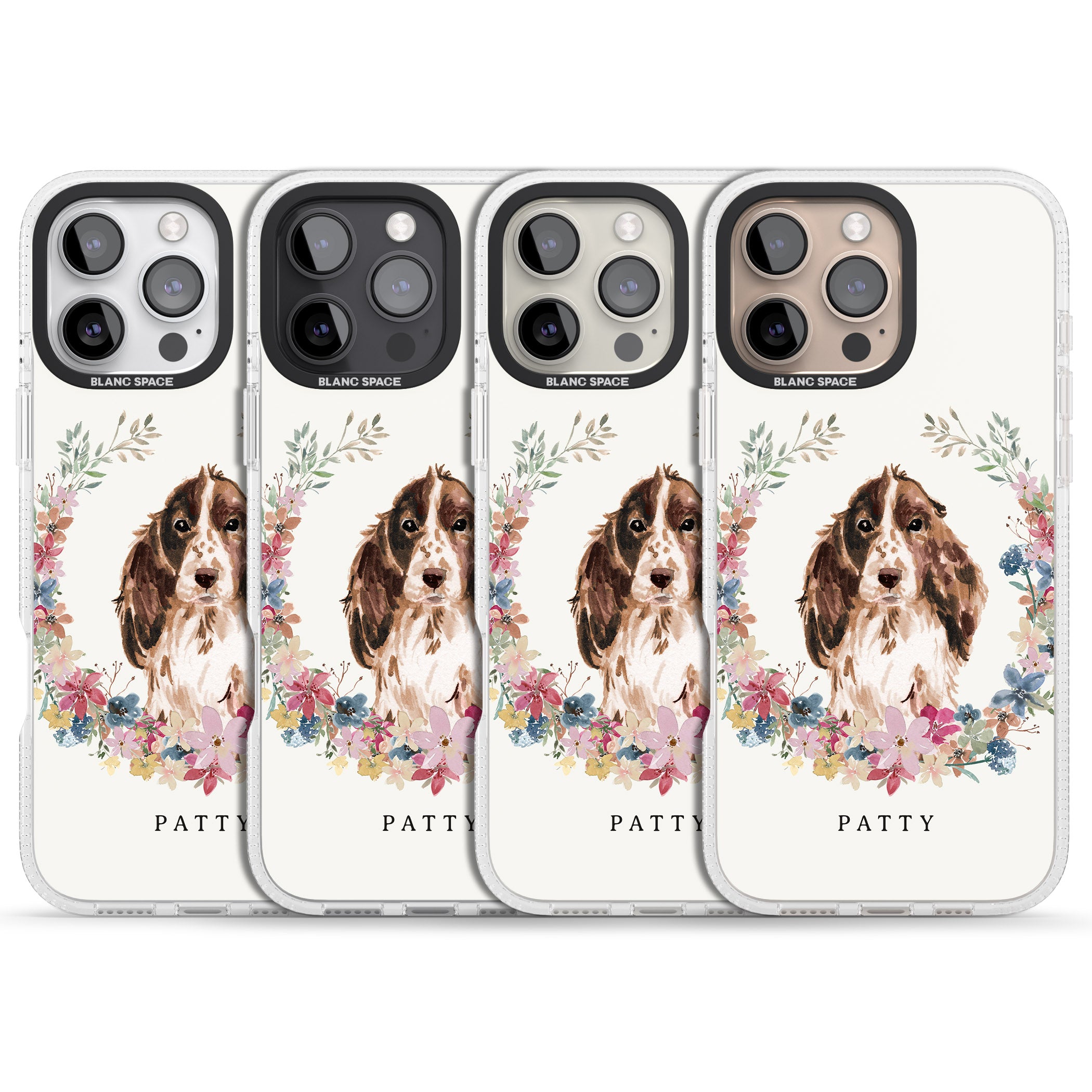 Personalised Brown Cocker Spaniel - Watercolour Dog Portrait iPhone 16 Pro Max / 16 Pro Clear Case Impact Air - Blanc Space