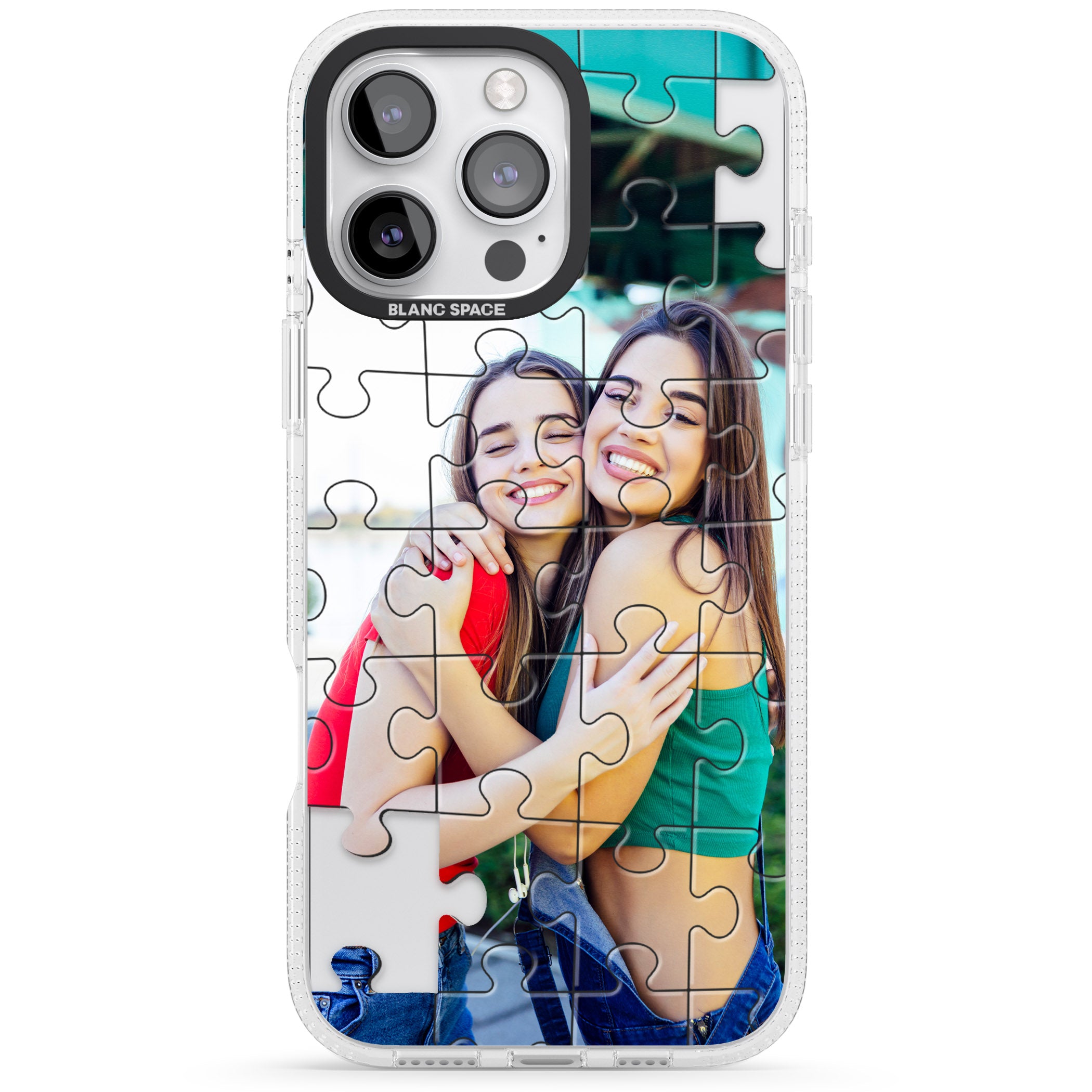 Personalised Jigsaw Puzzle Photo iPhone 16 Pro Max / 16 Pro Clear Case Impact Air - Blanc Space