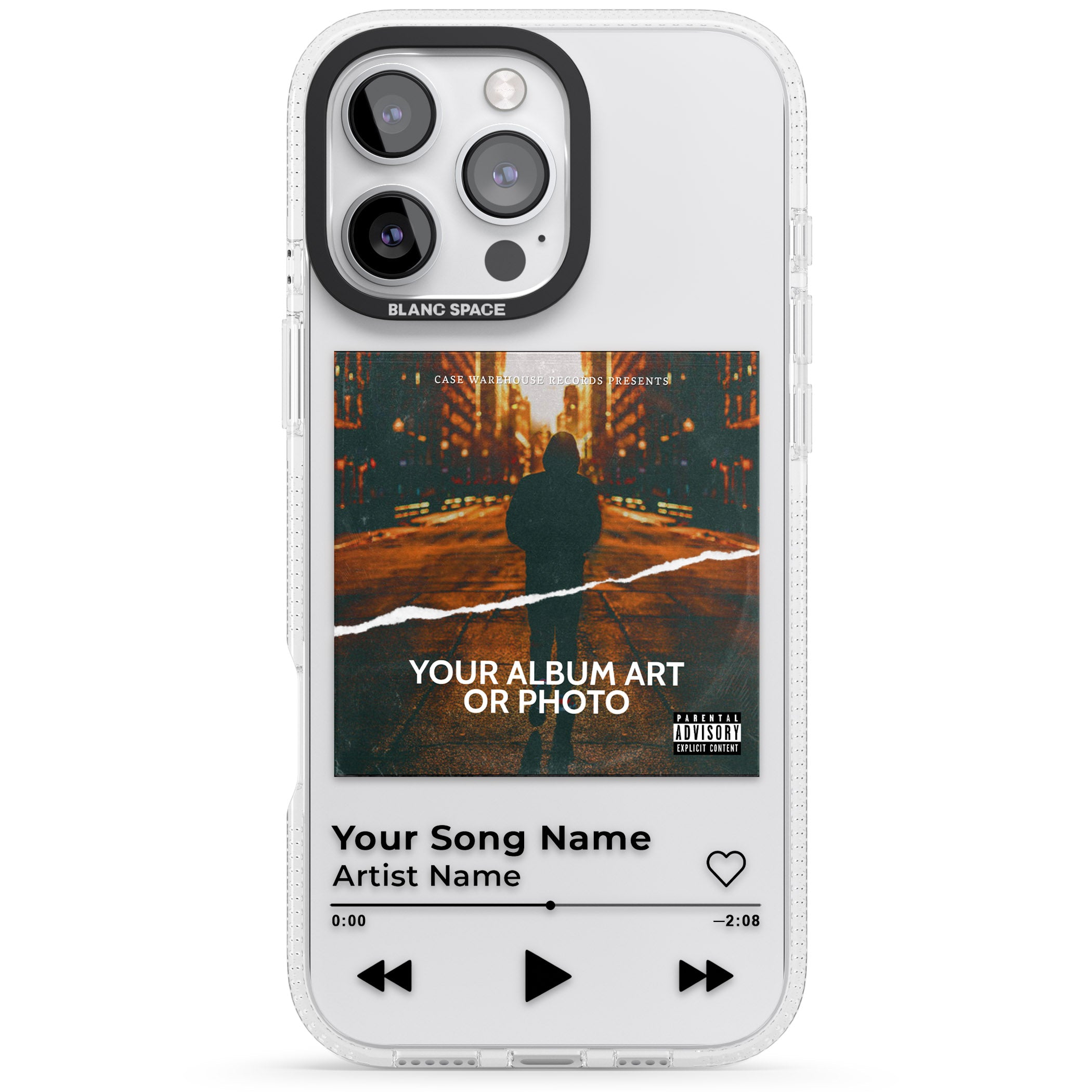 Personalised Album Art iPhone 16 Pro Max / 16 Pro Clear Case Impact Air - Blanc Space