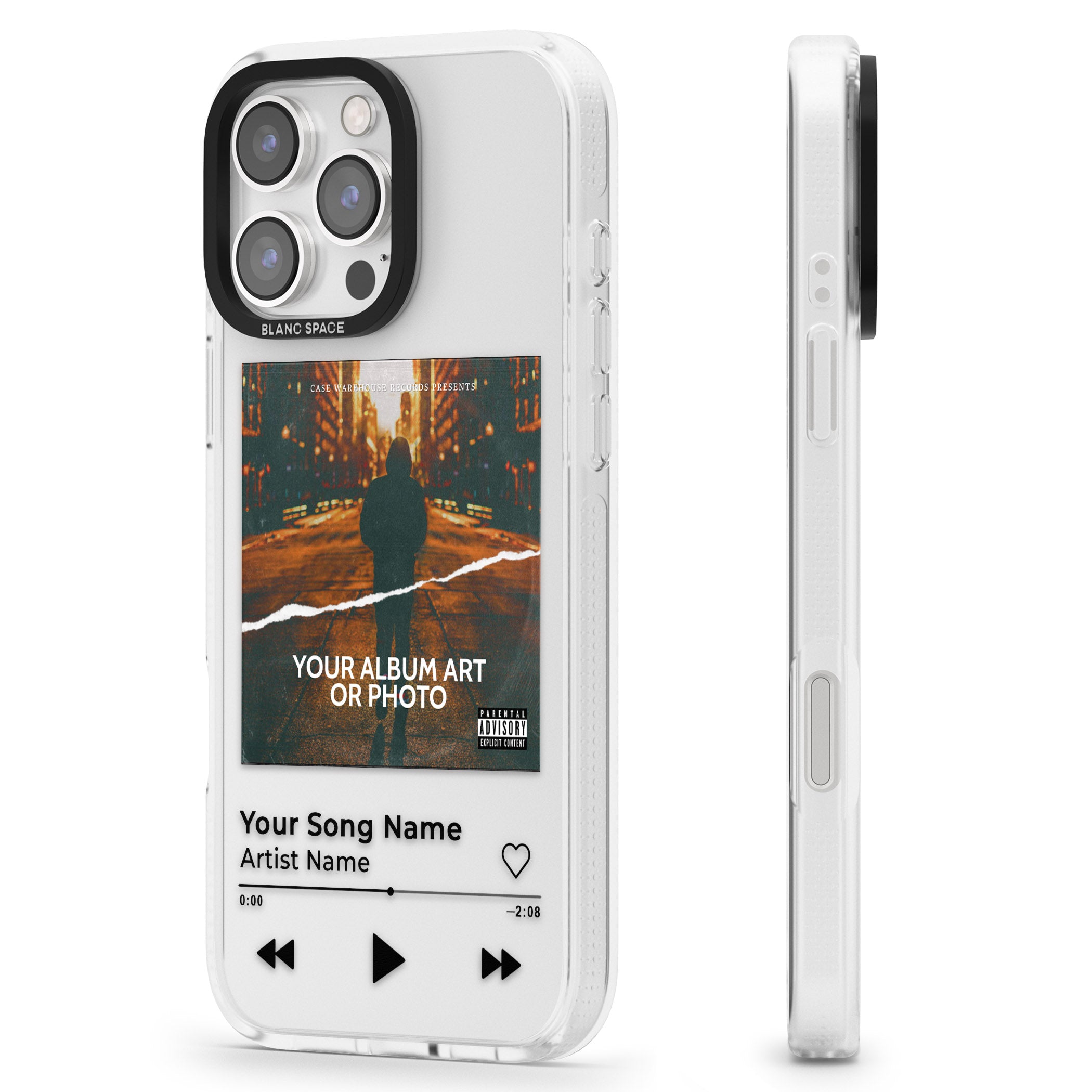 Personalised Album Art iPhone 16 Pro Max / 16 Pro Clear Case Impact Air - Blanc Space