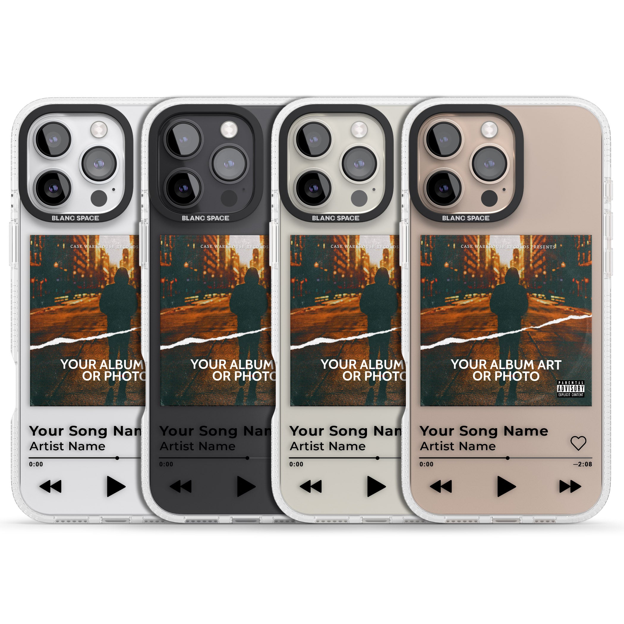 Personalised Album Art iPhone 16 Pro Max / 16 Pro Clear Case Impact Air - Blanc Space