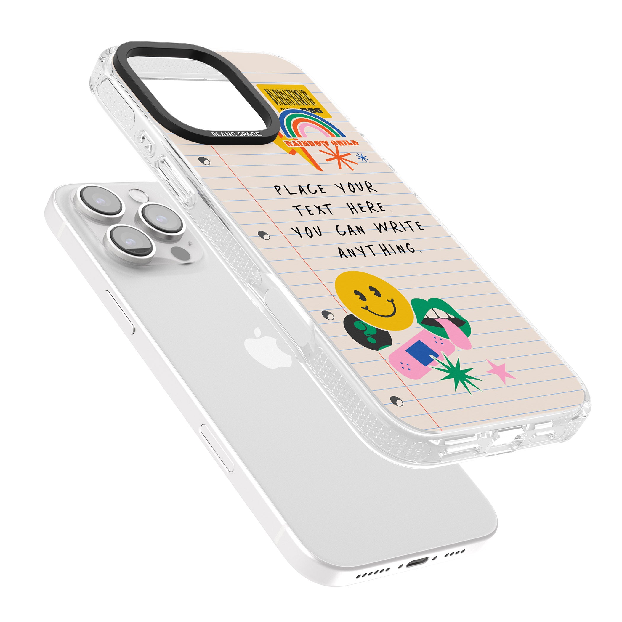 Personalised Nostalgia Sticker Mix #1 iPhone 16 Pro Max / 16 Pro Clear Case Impact Air - Blanc Space