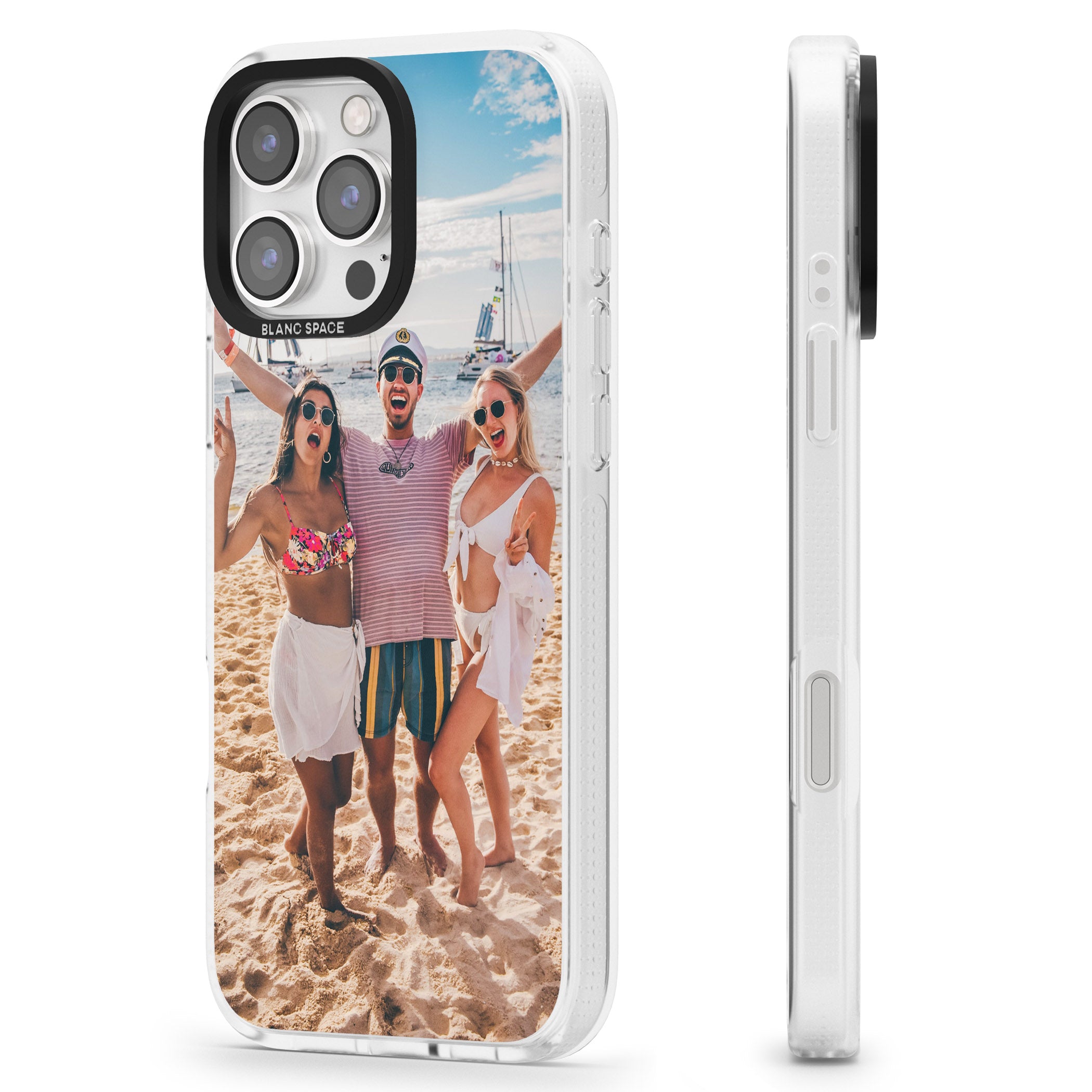 Personalised Photo iPhone 16 Pro Max / 16 Pro Clear Case Impact Air - Blanc Space