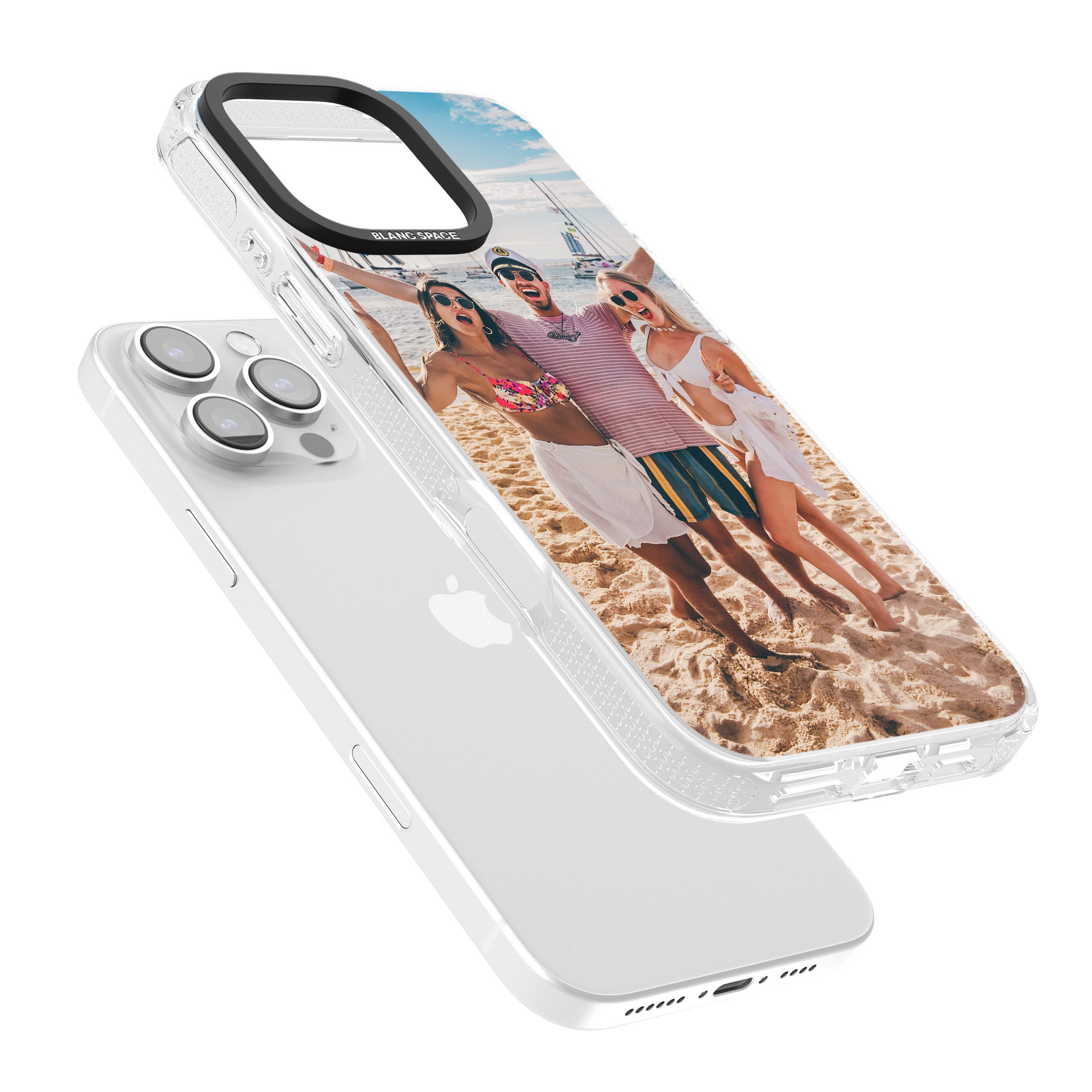 Personalised Photo iPhone 16 Pro Max / 16 Pro Clear Case Impact Air - Blanc Space