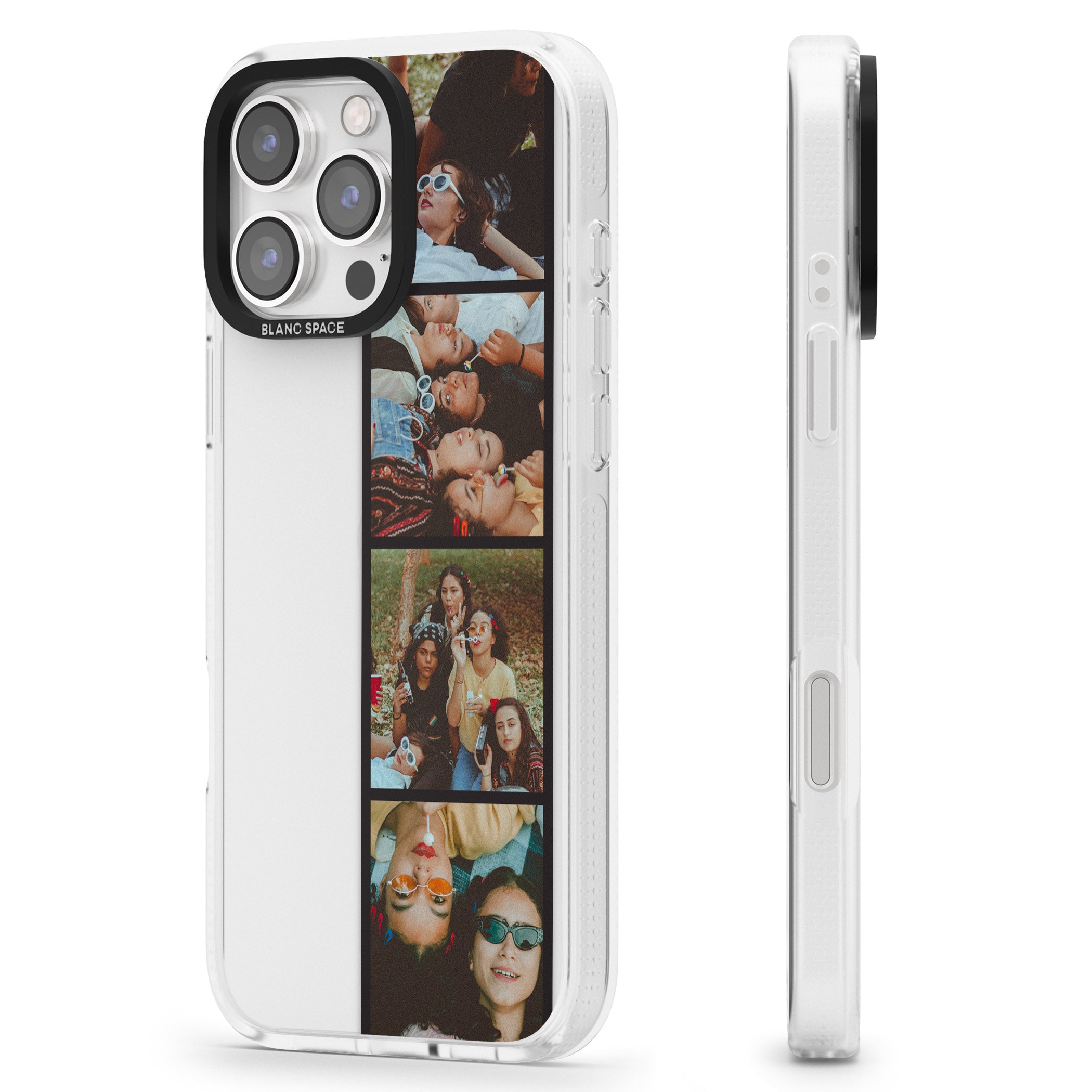 Personalised Photo Strip iPhone 16 Pro Max / 16 Pro Clear Case Impact Air - Blanc Space