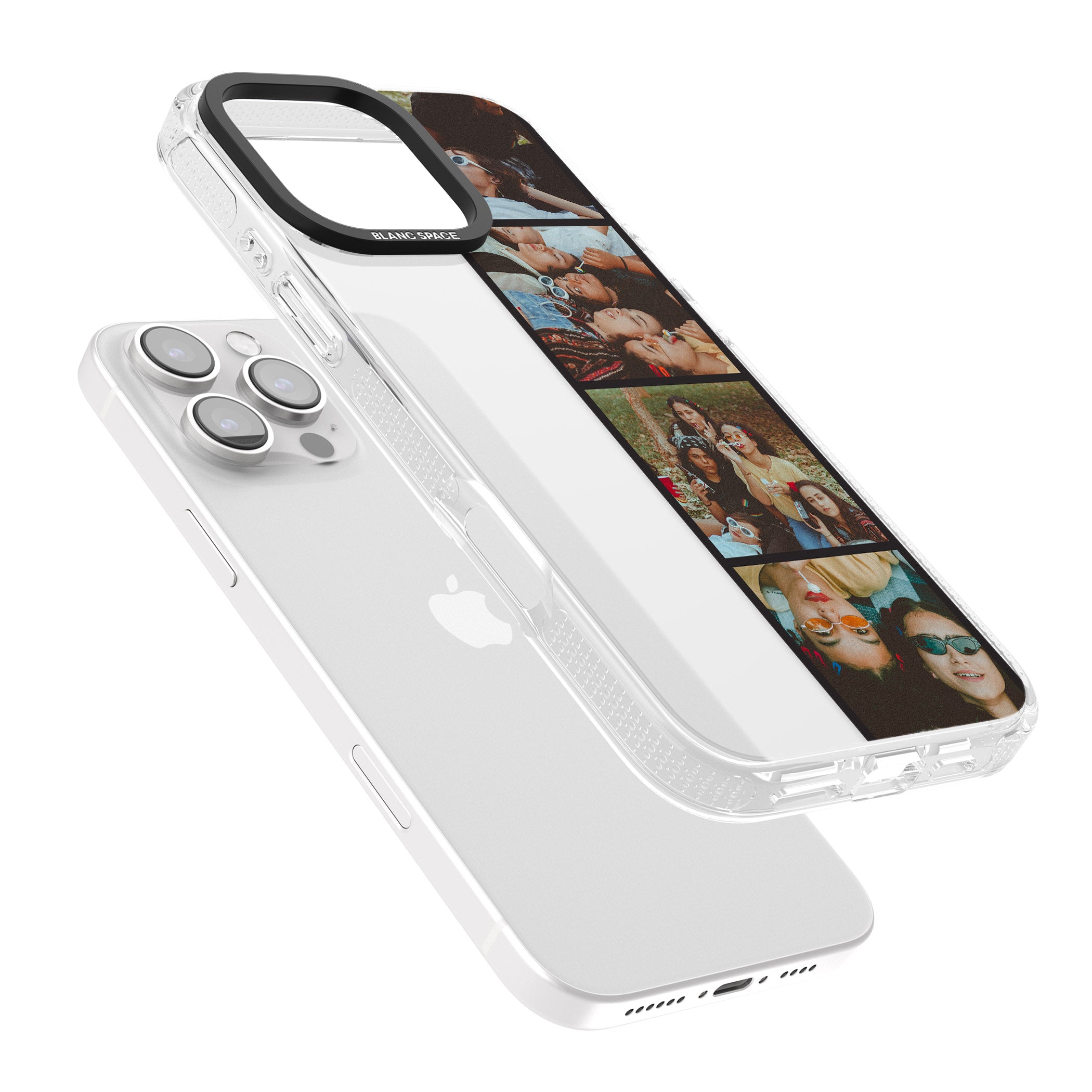 Personalised Photo Strip iPhone 16 Pro Max / 16 Pro Clear Case Impact Air - Blanc Space