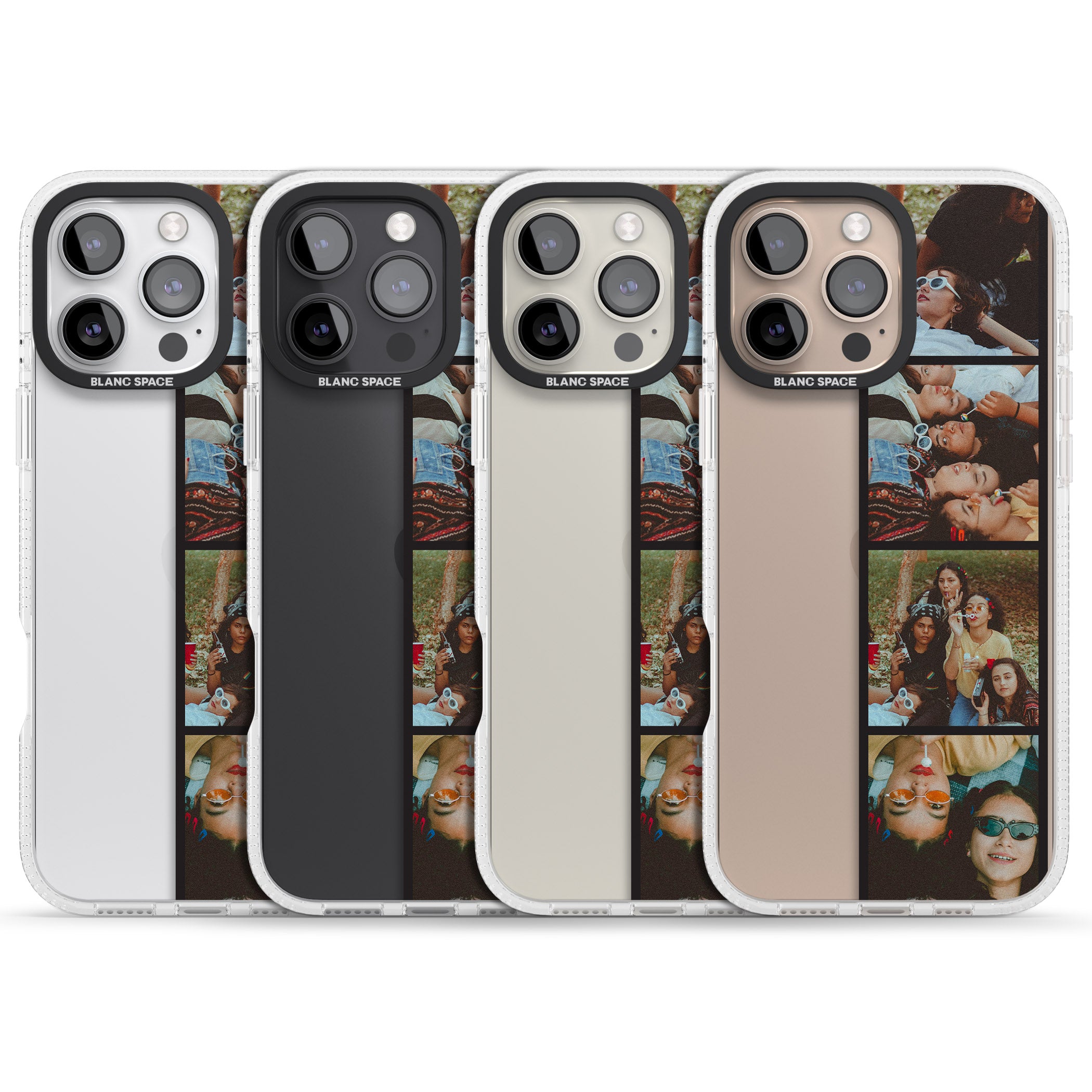 Personalised Photo Strip iPhone 16 Pro Max / 16 Pro Clear Case Impact Air - Blanc Space