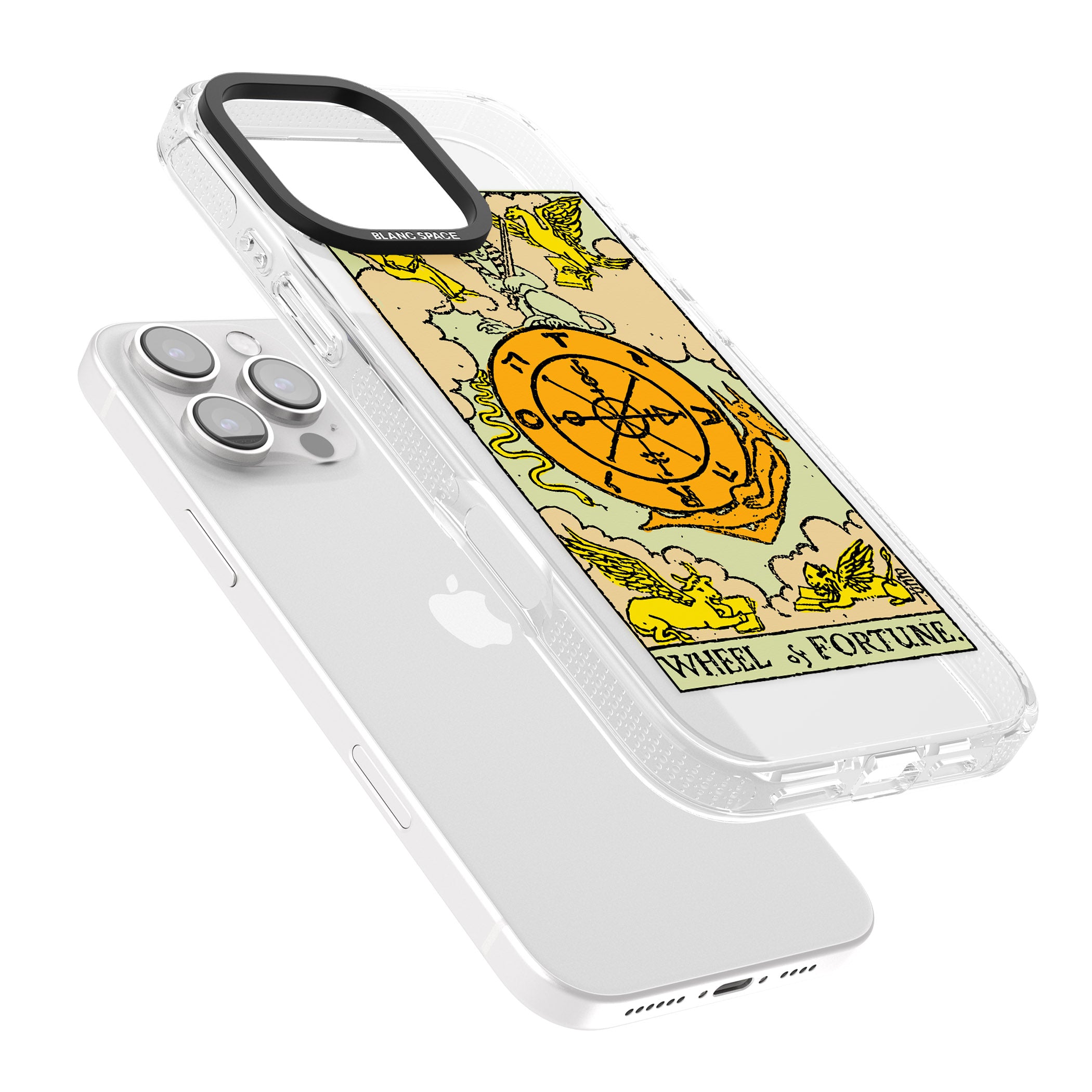 Personalised Wheel of Fortune Tarot Card - Colour iPhone 16 Pro Max / 16 Pro Clear Case Impact Air - Blanc Space