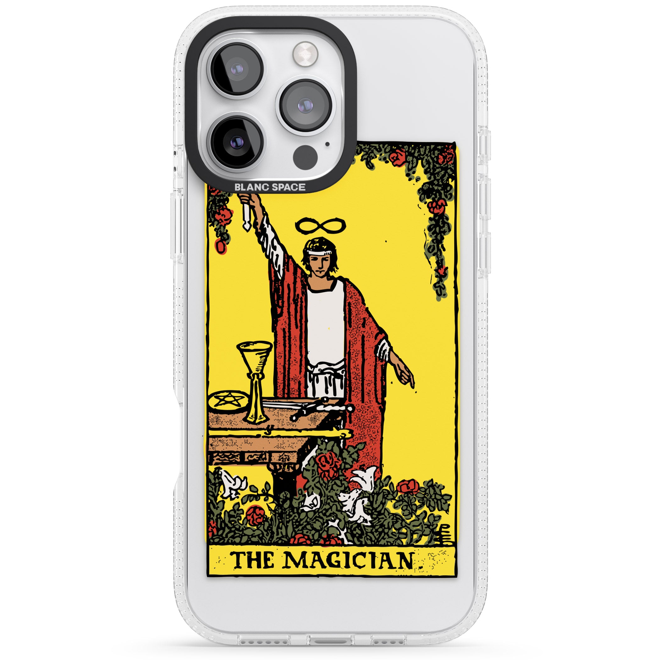Personalised The Magician Tarot Card - Colour iPhone 16 Pro Max / 16 Pro Clear Case Impact Air - Blanc Space