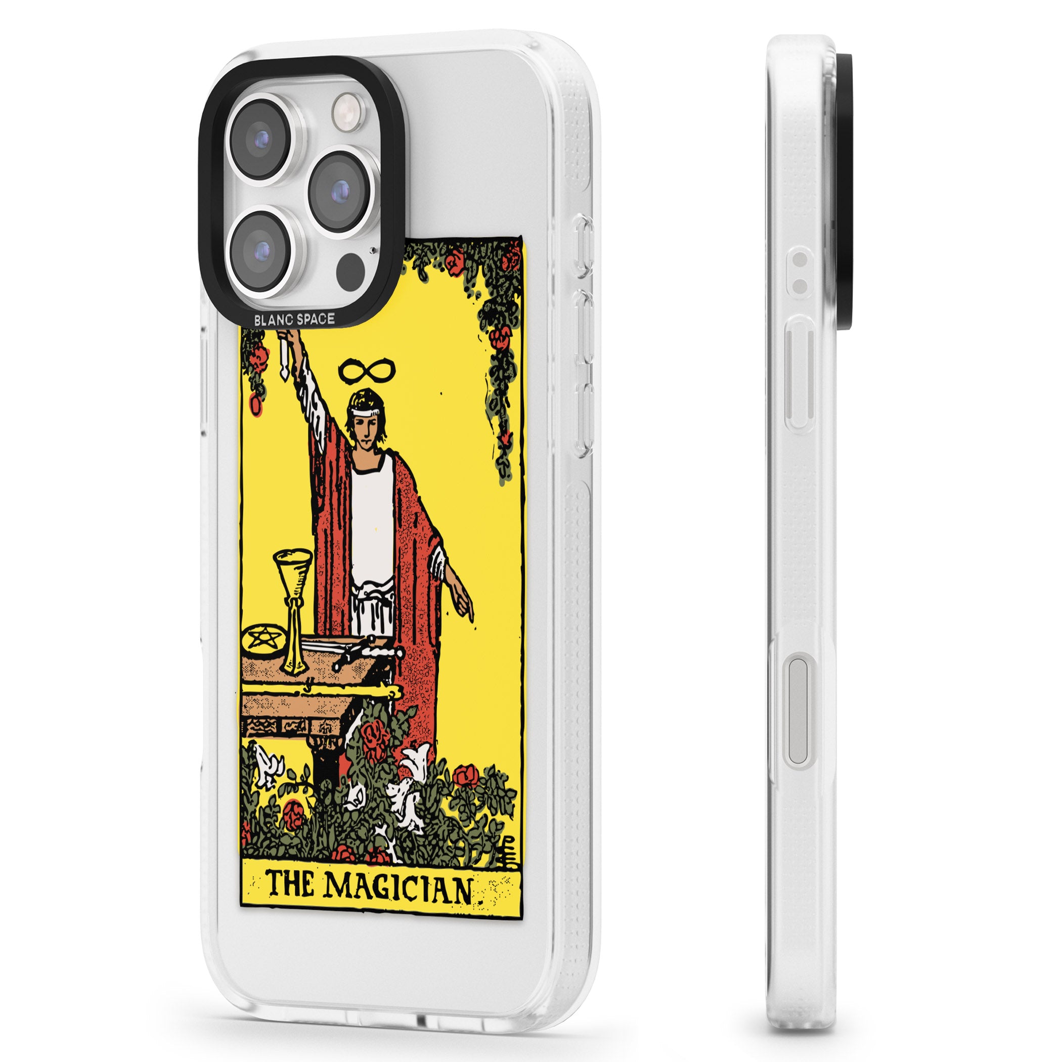 Personalised The Magician Tarot Card - Colour iPhone 16 Pro Max / 16 Pro Clear Case Impact Air - Blanc Space