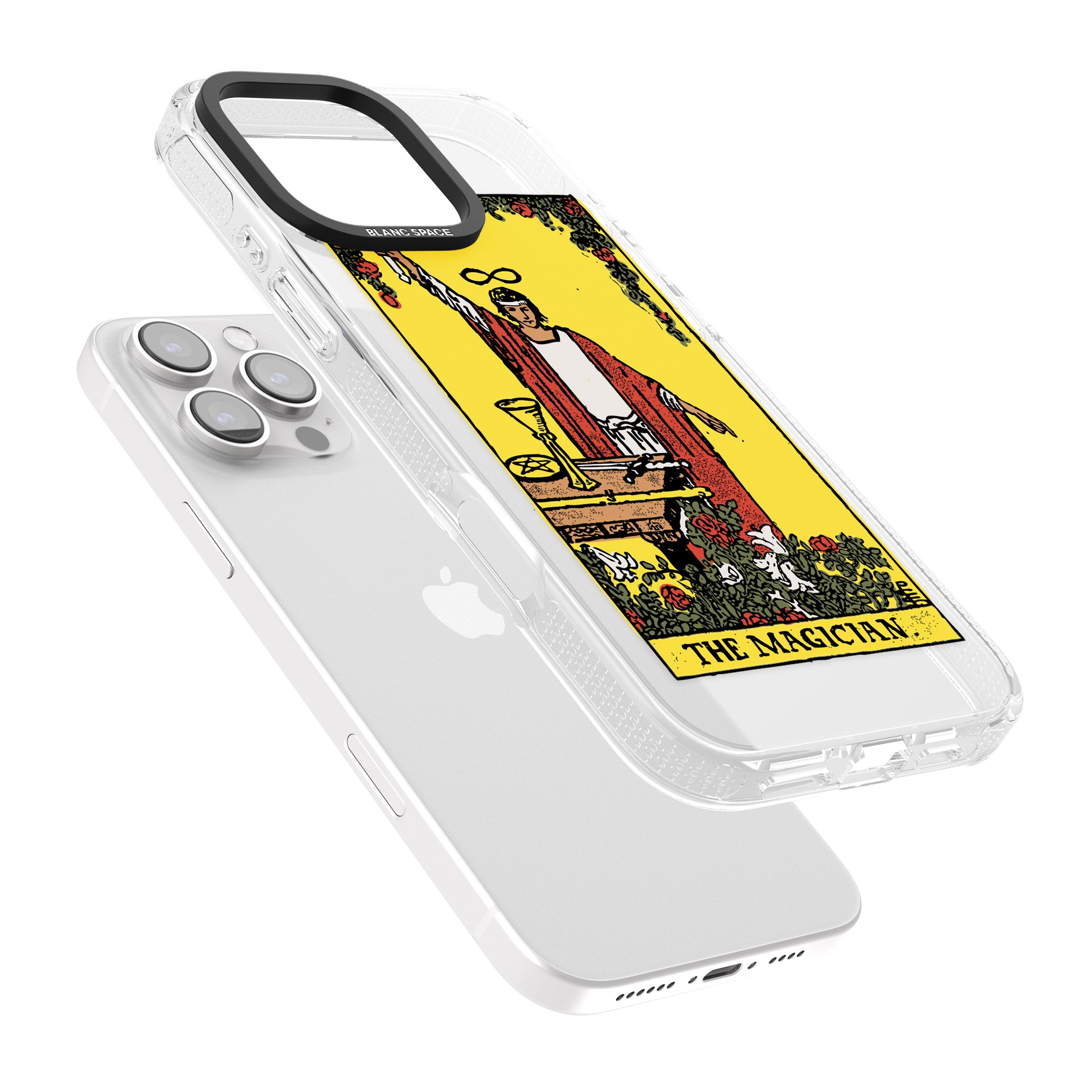 Personalised The Magician Tarot Card - Colour iPhone 16 Pro Max / 16 Pro Clear Case Impact Air - Blanc Space