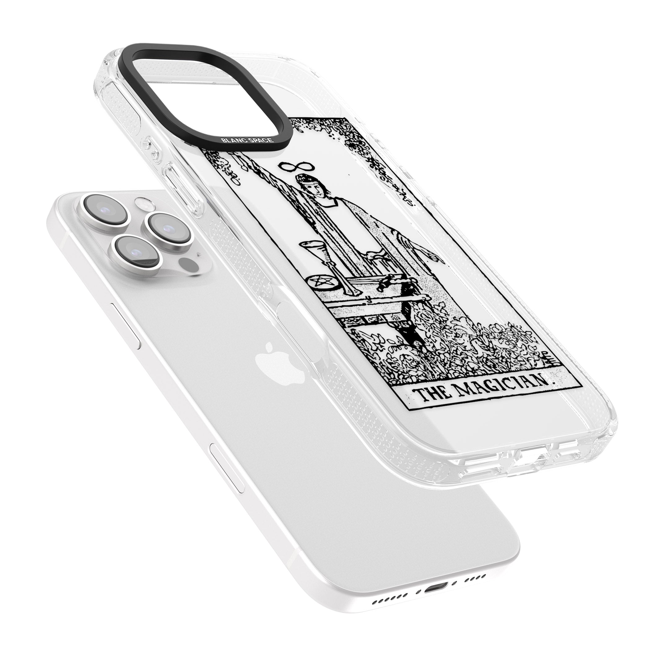 Personalised The Magician Tarot Card - Transparent iPhone 16 Pro Max / 16 Pro Clear Case Impact Air - Blanc Space