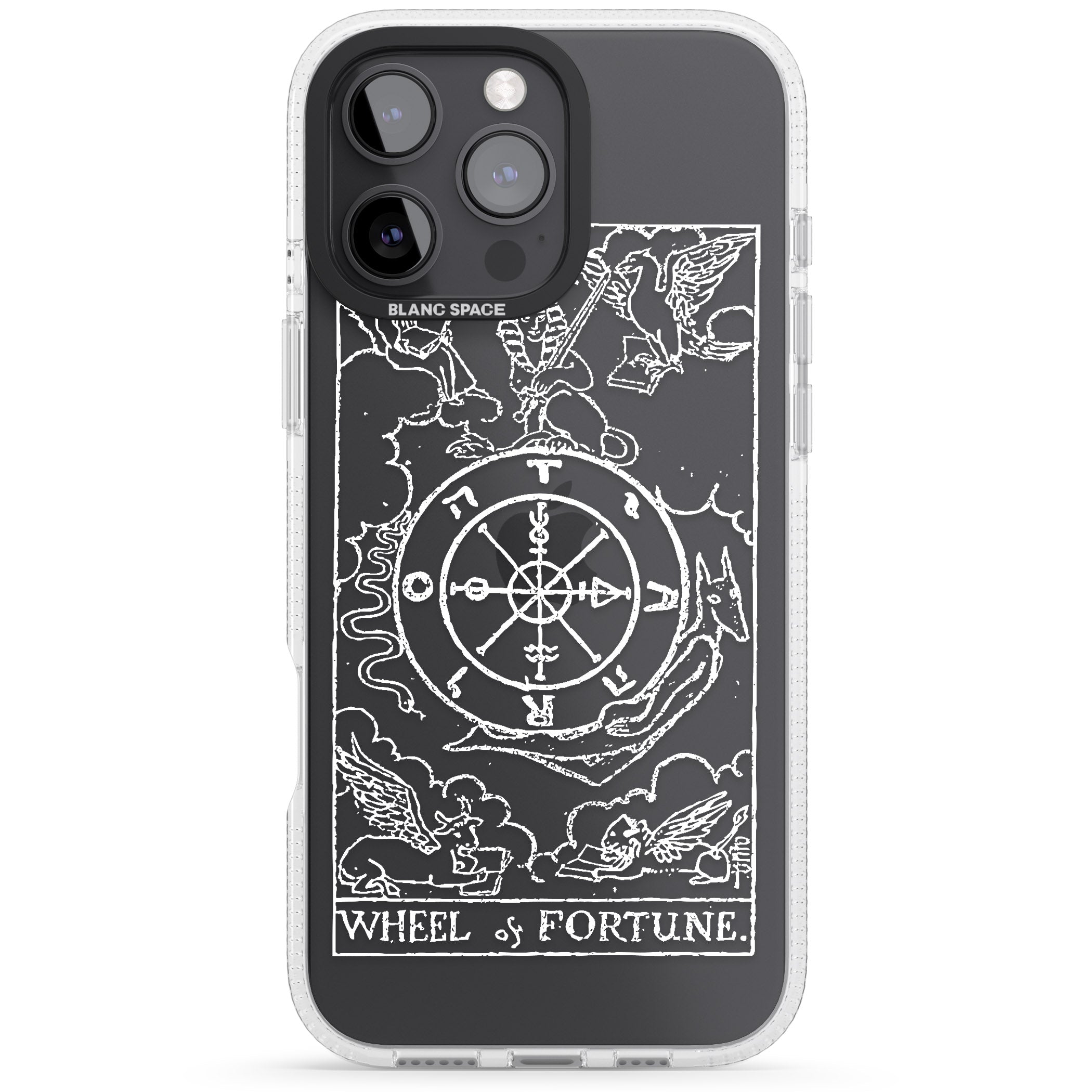Personalised Wheel of Fortune Tarot Card - White Transparent iPhone 16 Pro Max / 16 Pro Clear Case Impact Air - Blanc Space