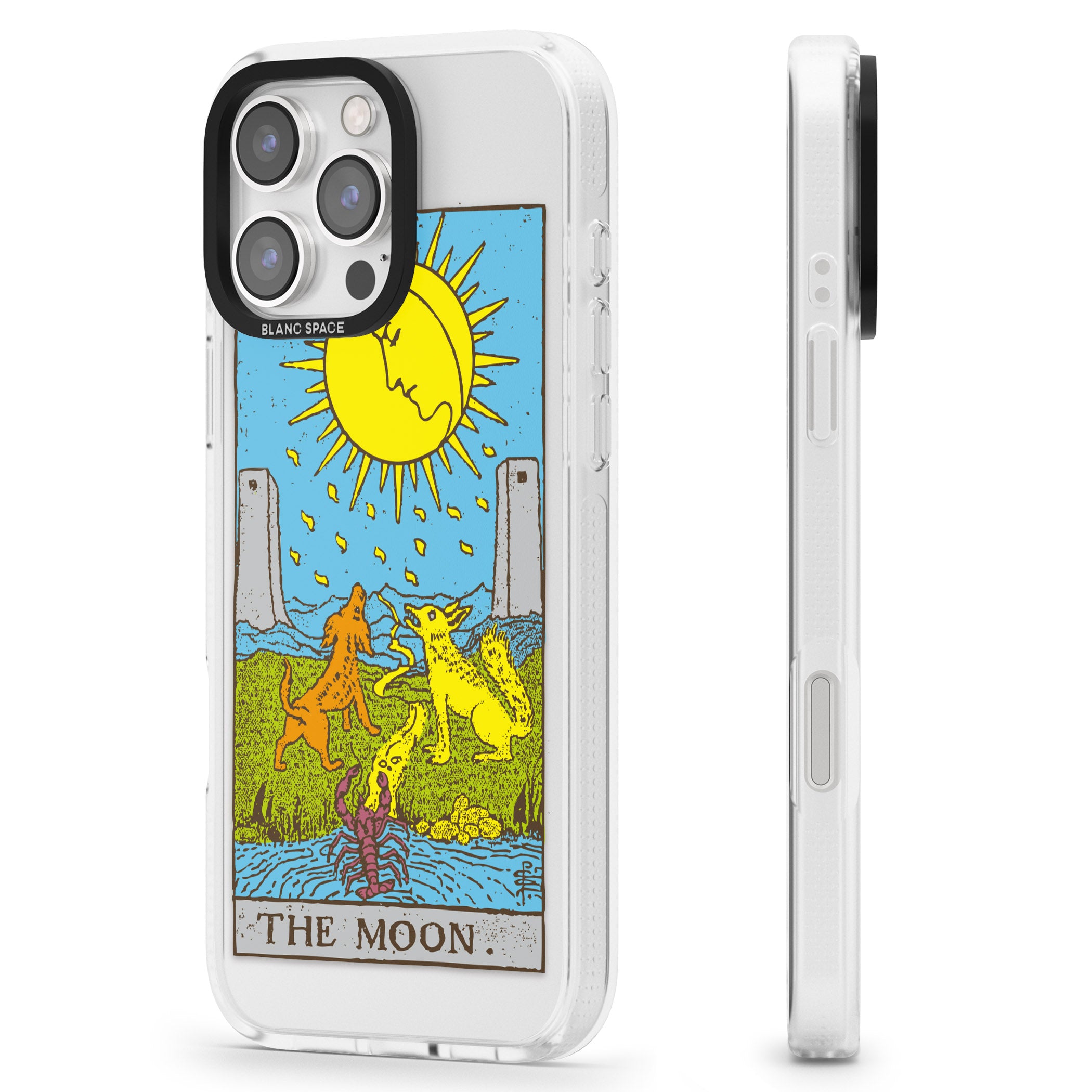 Personalised The Moon Tarot Card - Colour iPhone 16 Pro Max / 16 Pro Clear Case Impact Air - Blanc Space