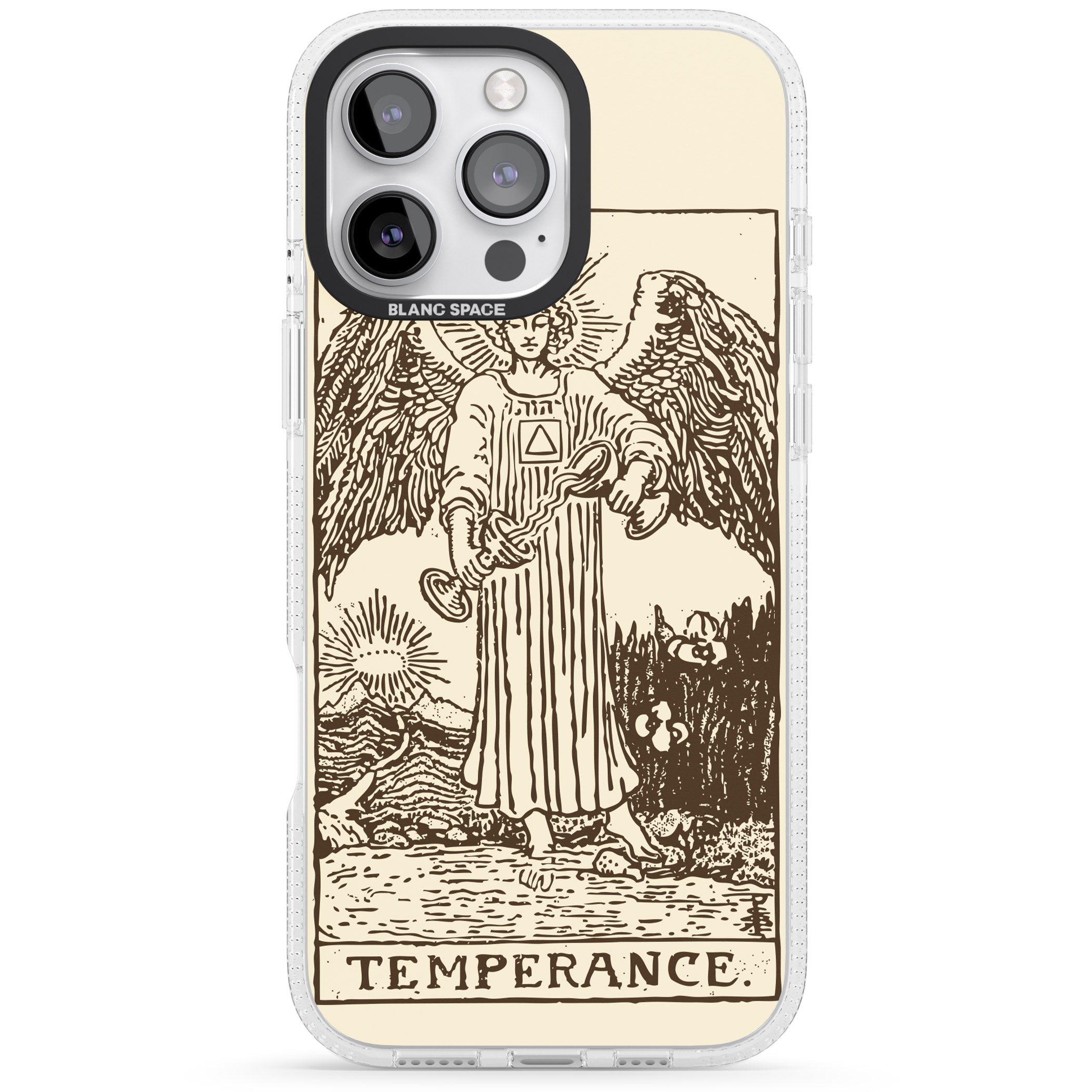 Personalised Temperance Tarot Card - Solid Cream iPhone 16 Pro Max / 16 Pro Clear Case Impact Air - Blanc Space
