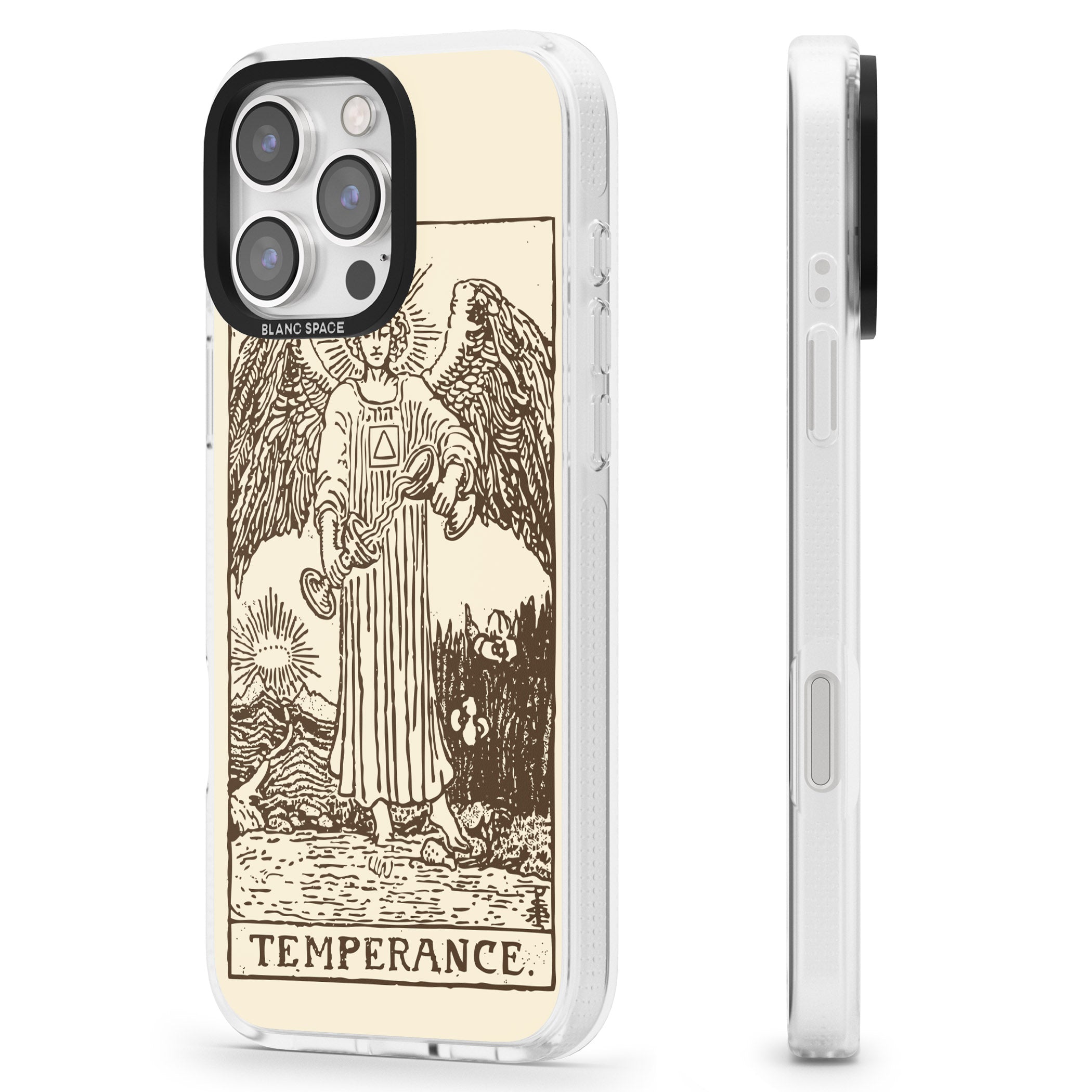 Personalised Temperance Tarot Card - Solid Cream iPhone 16 Pro Max / 16 Pro Clear Case Impact Air - Blanc Space