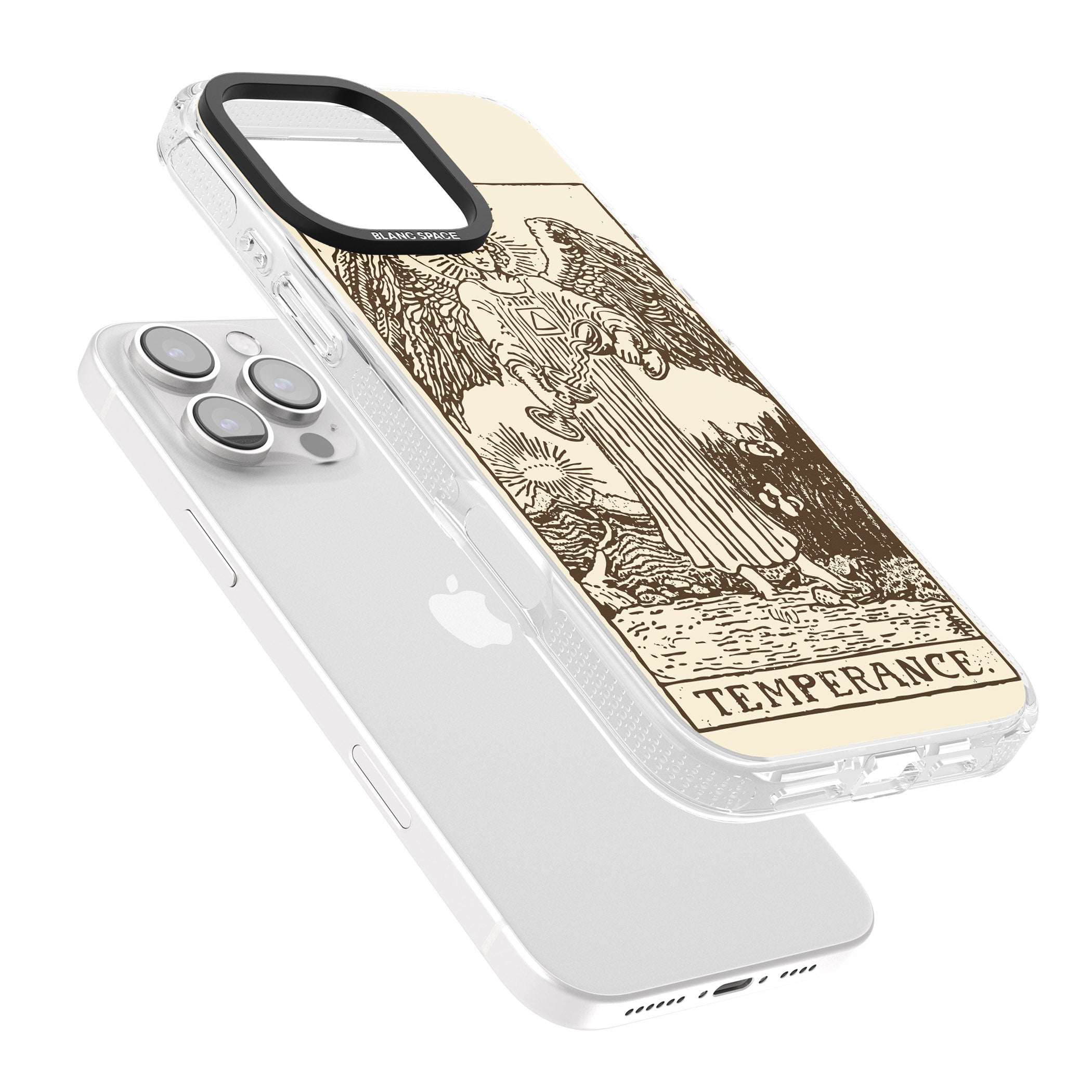 Personalised Temperance Tarot Card - Solid Cream iPhone 16 Pro Max / 16 Pro Clear Case Impact Air - Blanc Space