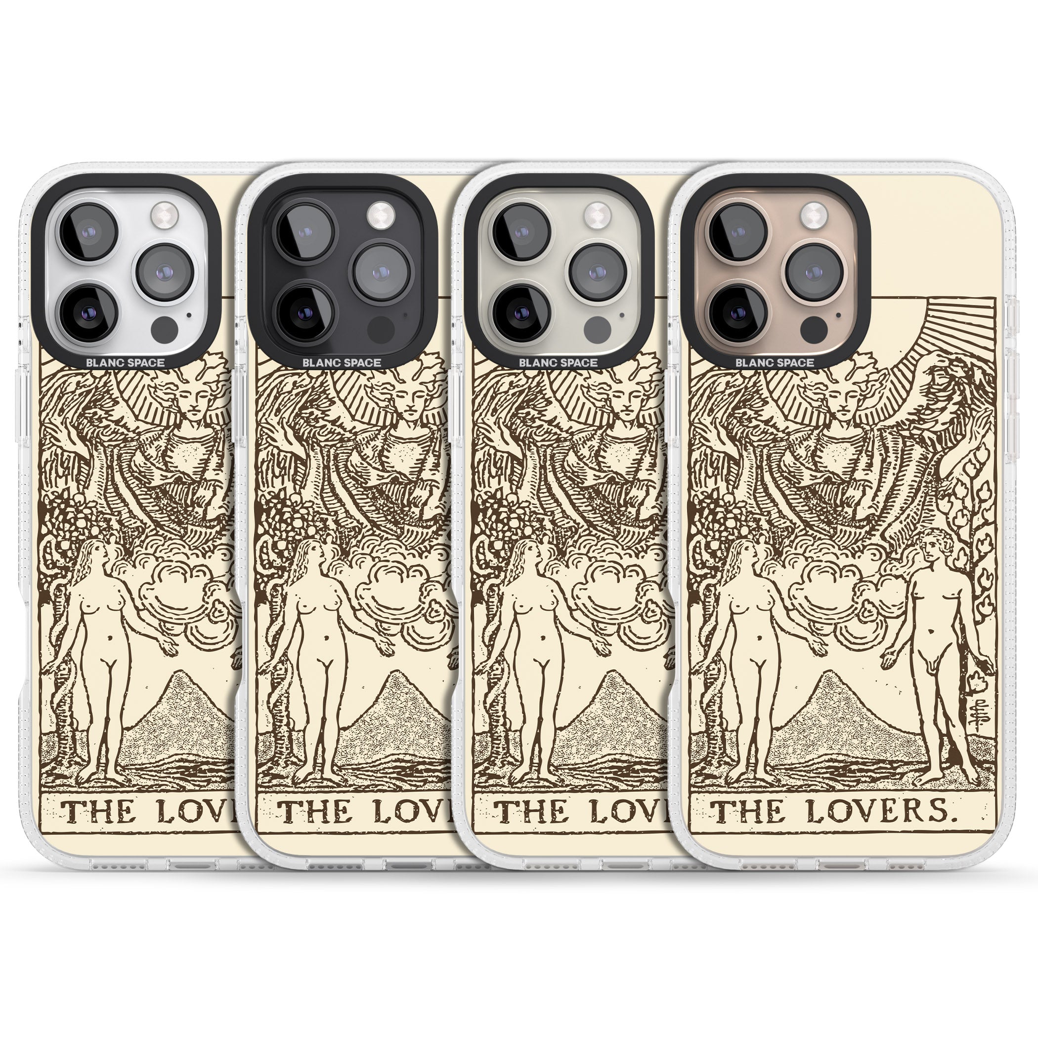 Personalised The Lovers Tarot Card - Solid Cream iPhone 16 Pro Max / 16 Pro Clear Case Impact Air - Blanc Space