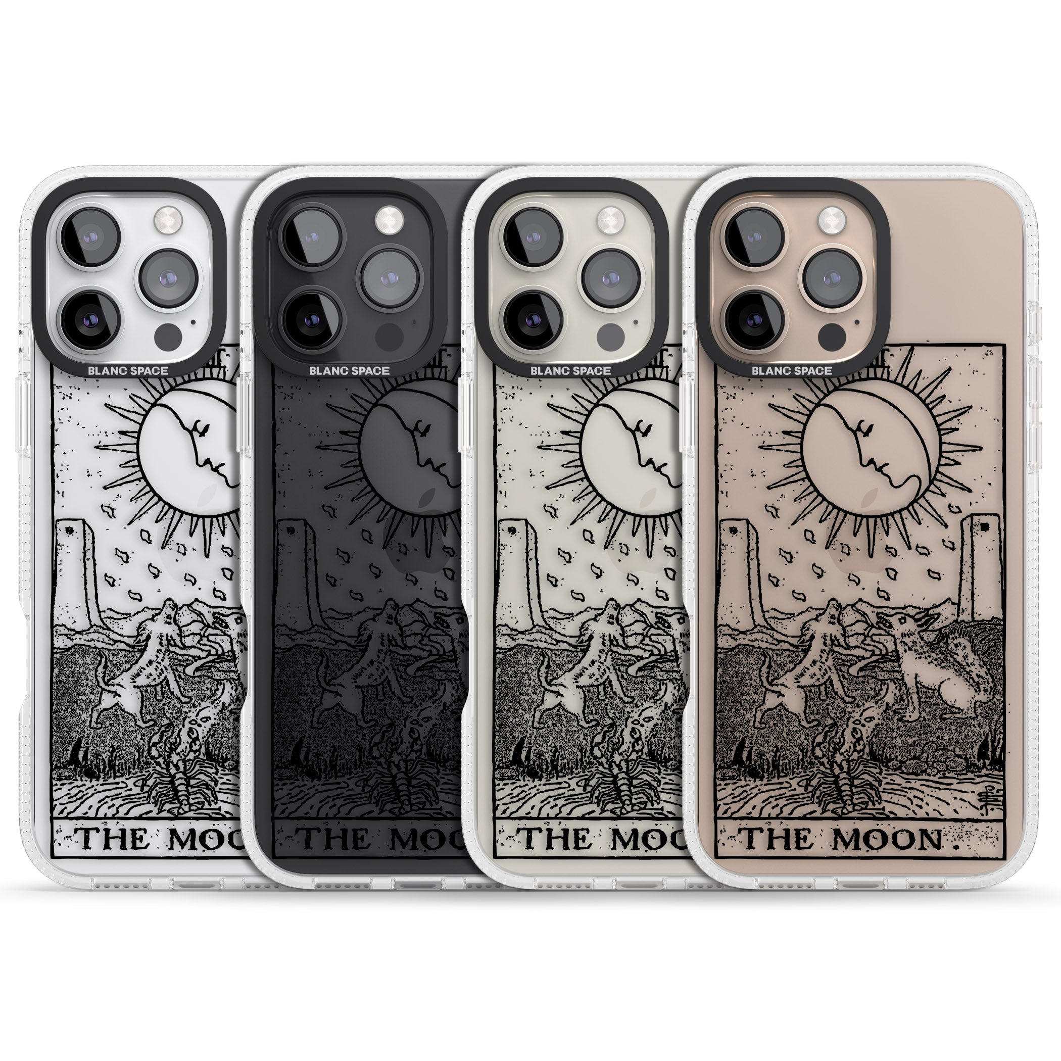Personalised The Moon Tarot Card - Transparent iPhone 16 Pro Max / 16 Pro Clear Case Impact Air - Blanc Space