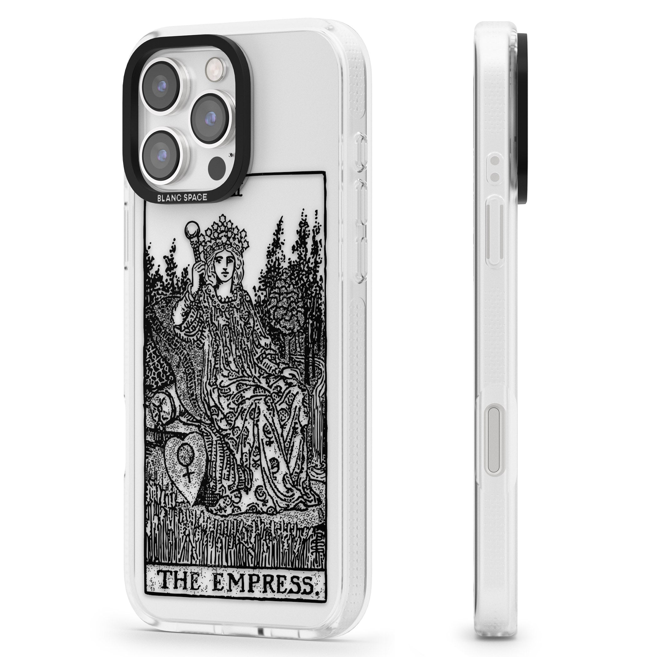Personalised The Empress Tarot Card - Transparent iPhone 16 Pro Max / 16 Pro Clear Case Impact Air - Blanc Space
