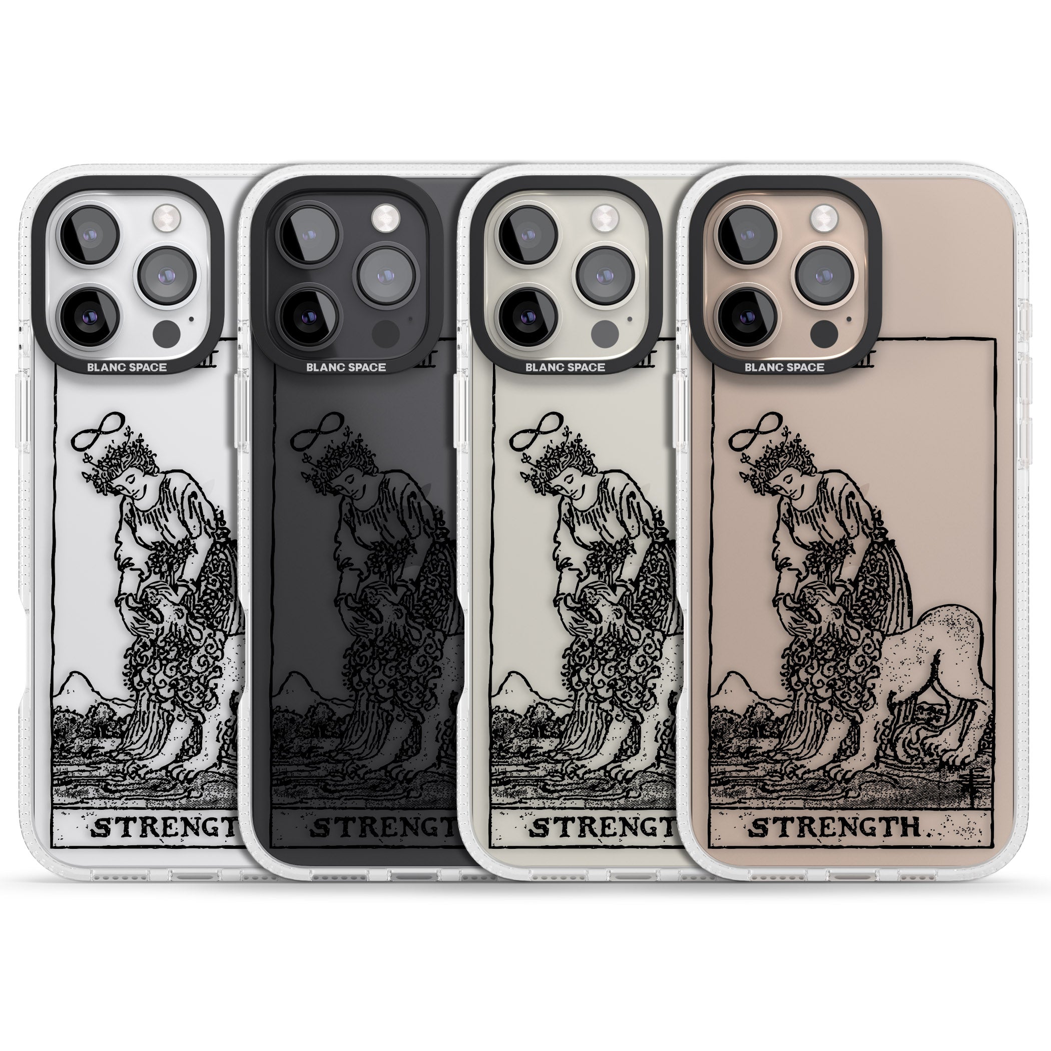 Personalised Strength Tarot Card - Transparent iPhone 16 Pro Max / 16 Pro Clear Case Impact Air - Blanc Space