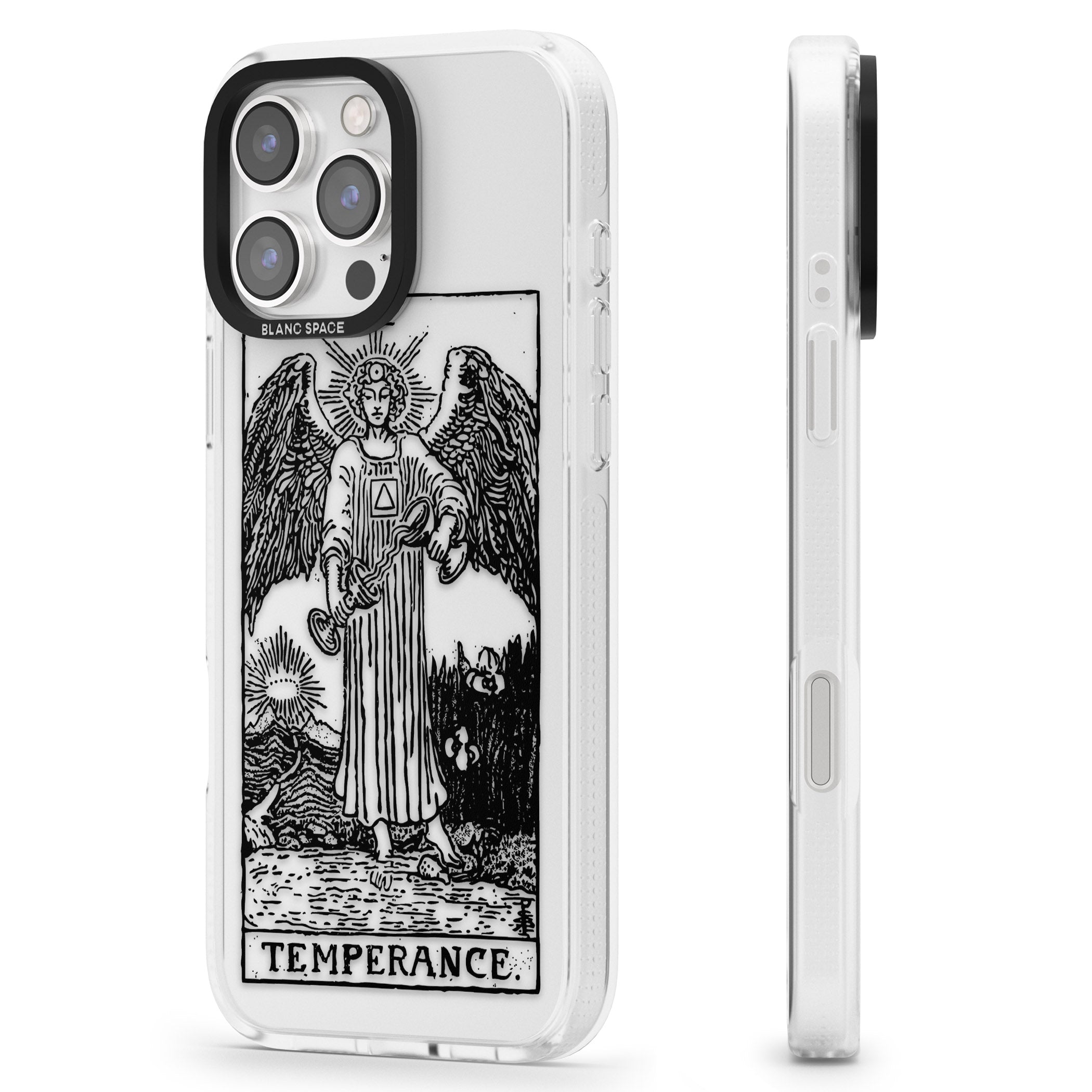 Personalised Temperance Tarot Card - Transparent iPhone 16 Pro Max / 16 Pro Clear Case Impact Air - Blanc Space