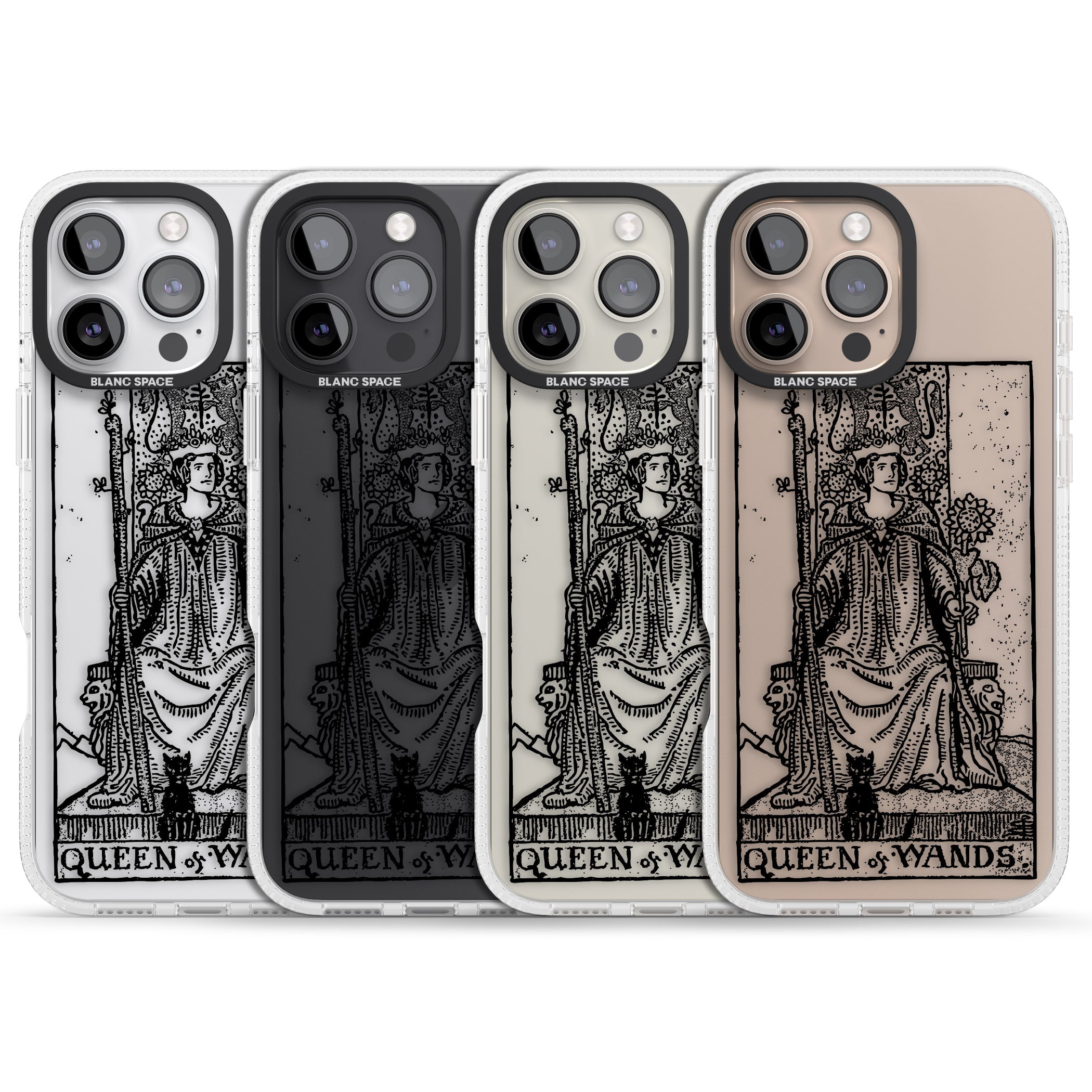 Personalised Queen of Wands Tarot Card - Transparent iPhone 16 Pro Max / 16 Pro Clear Case Impact Air - Blanc Space