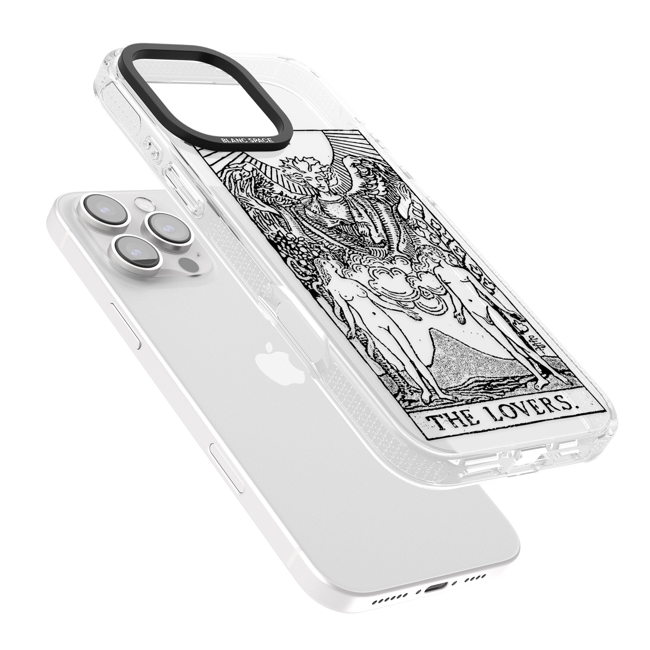 Personalised The Lovers Tarot Card - Transparent iPhone 16 Pro Max / 16 Pro Clear Case Impact Air - Blanc Space