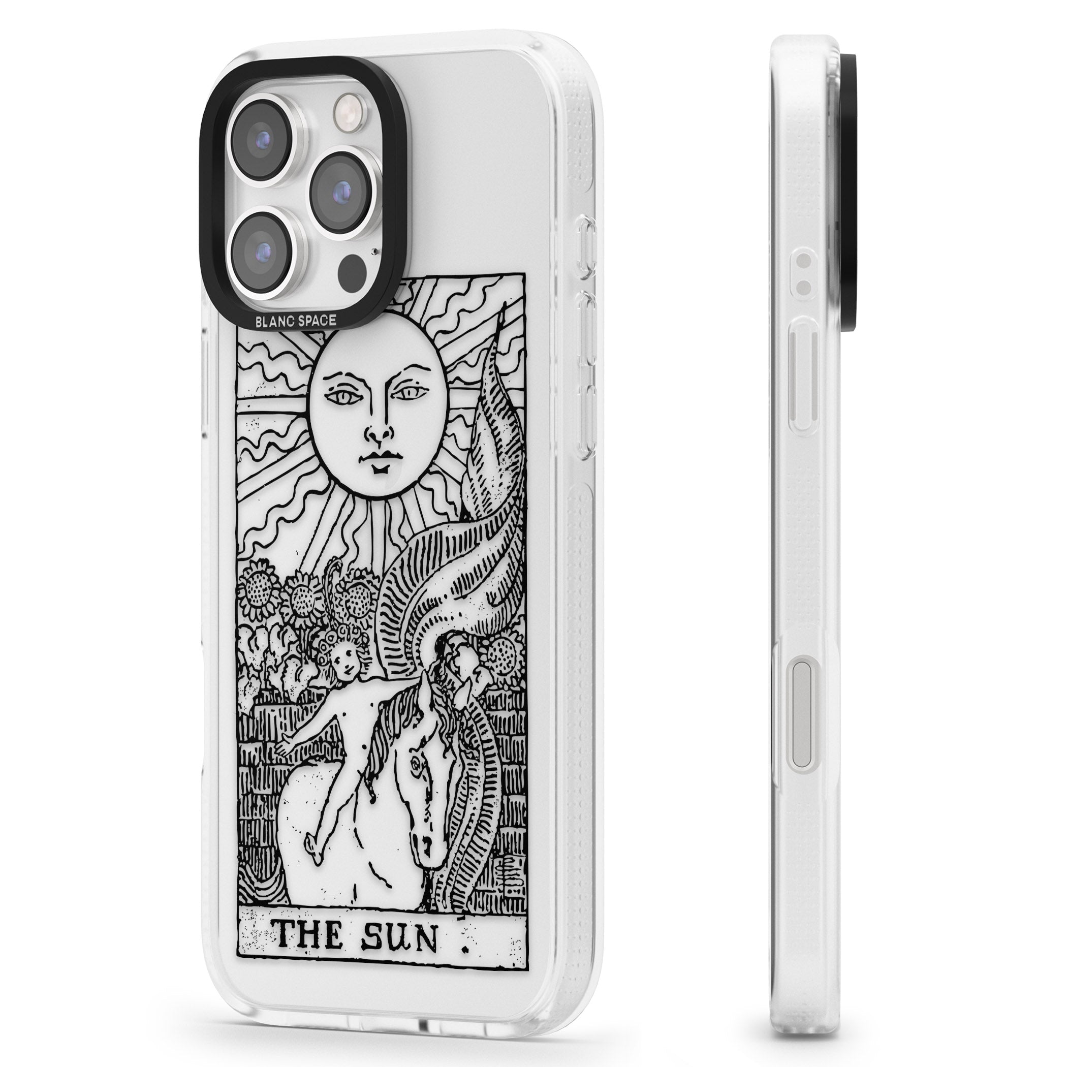 Personalised The Sun Tarot Card - Transparent iPhone 16 Pro Max / 16 Pro Clear Case Impact Air - Blanc Space