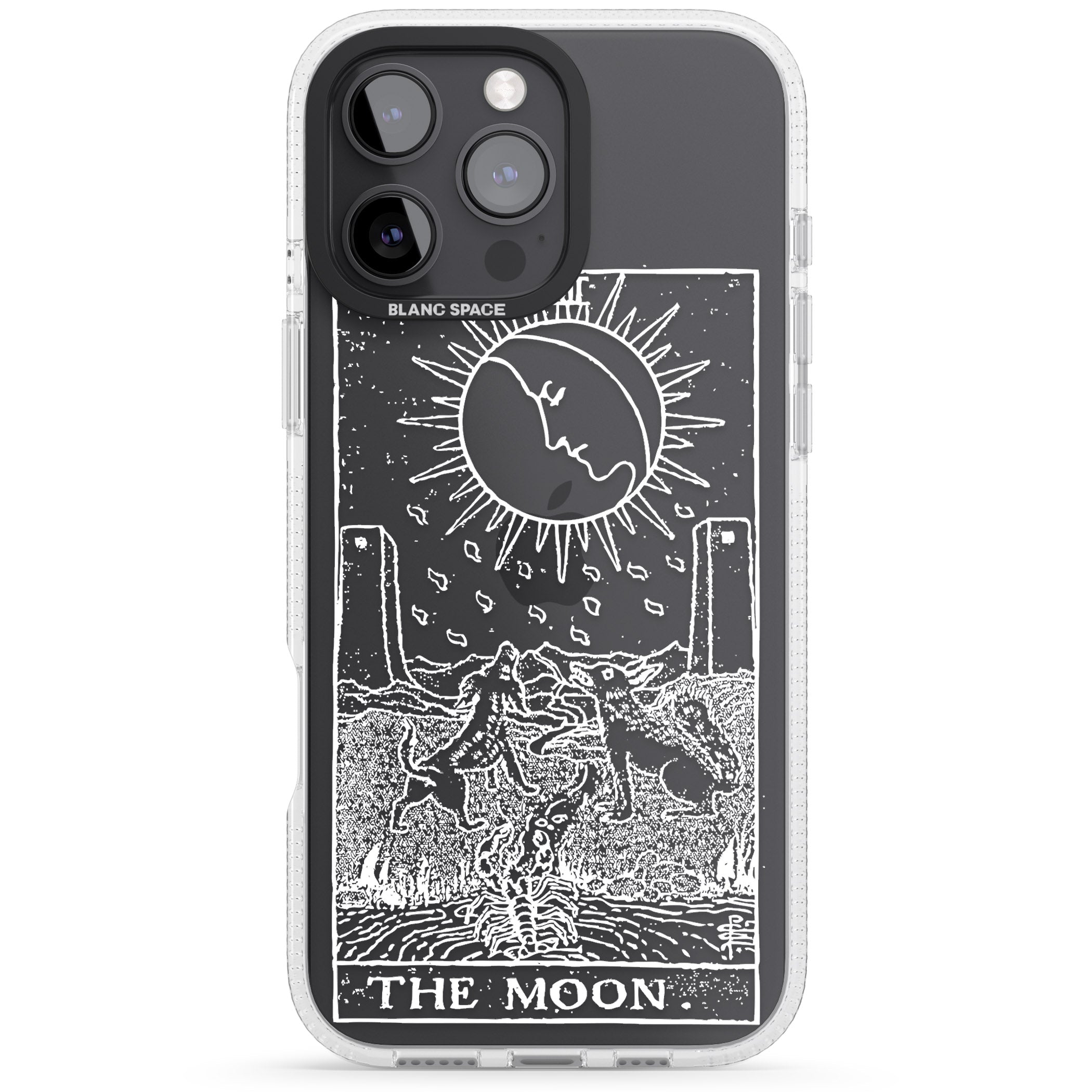 Personalised The Moon Tarot Card - White Transparent iPhone 16 Pro Max / 16 Pro Clear Case Impact Air - Blanc Space