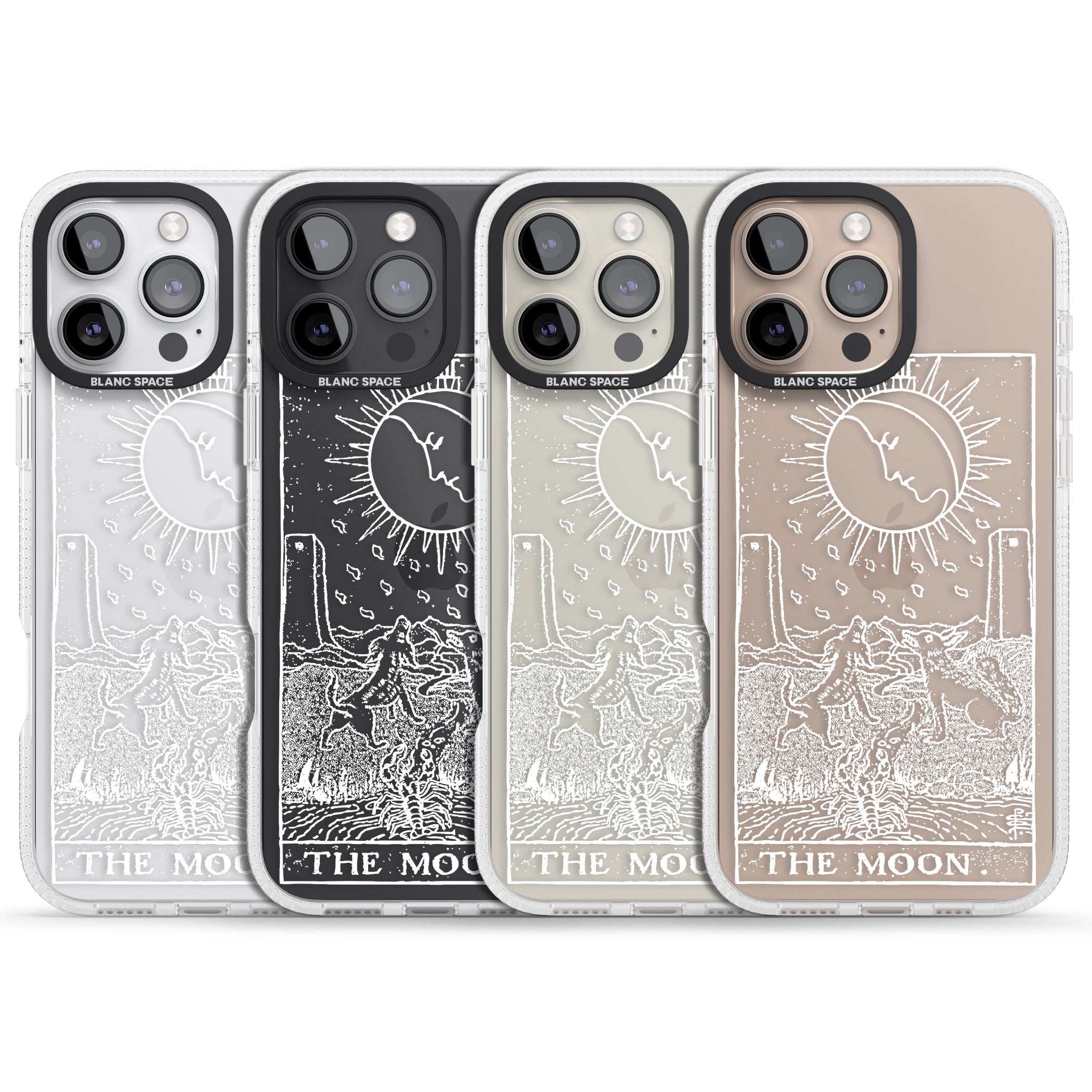 Personalised The Moon Tarot Card - White Transparent iPhone 16 Pro Max / 16 Pro Clear Case Impact Air - Blanc Space