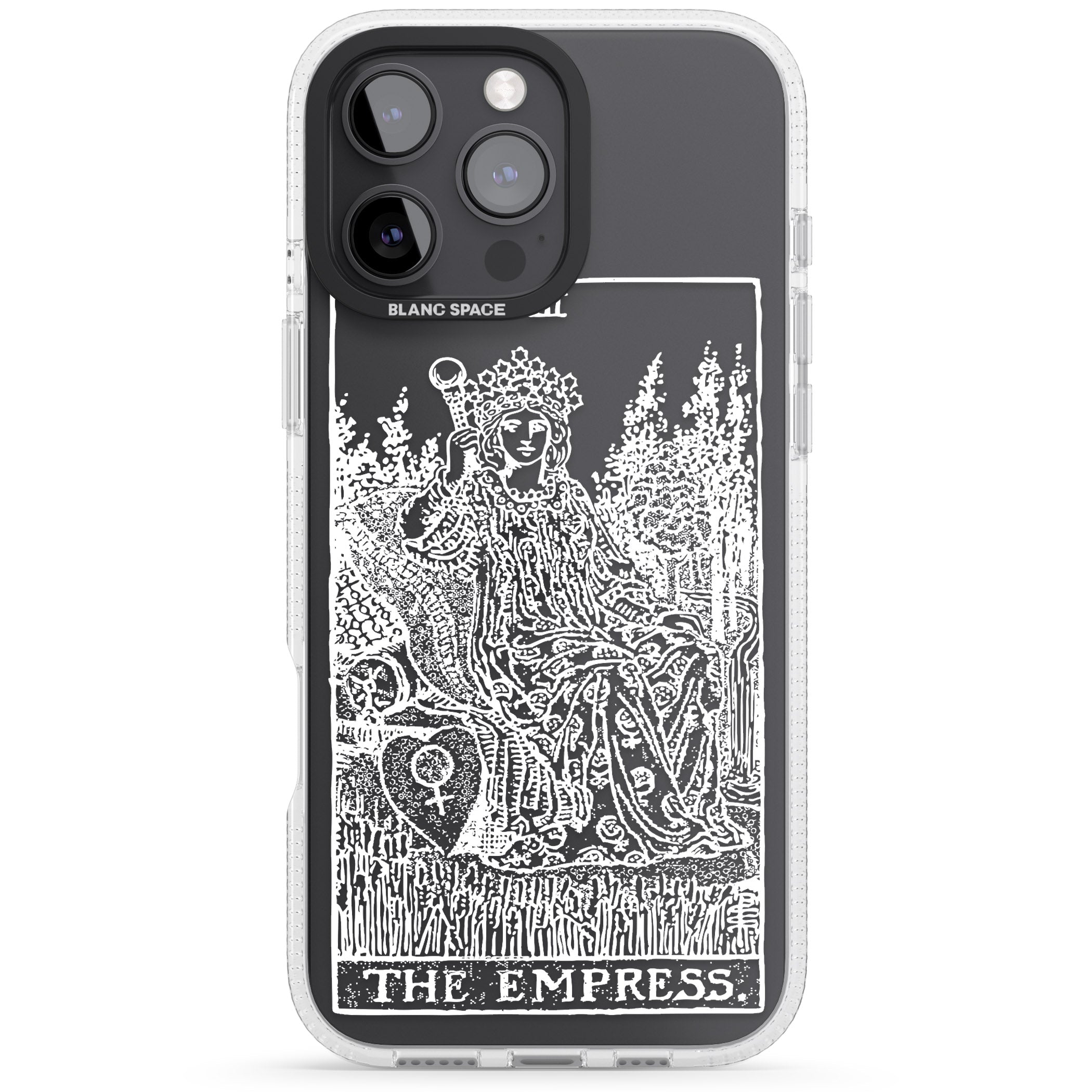 Personalised The Empress Tarot Card - White Transparent iPhone 16 Pro Max / 16 Pro Clear Case Impact Air - Blanc Space