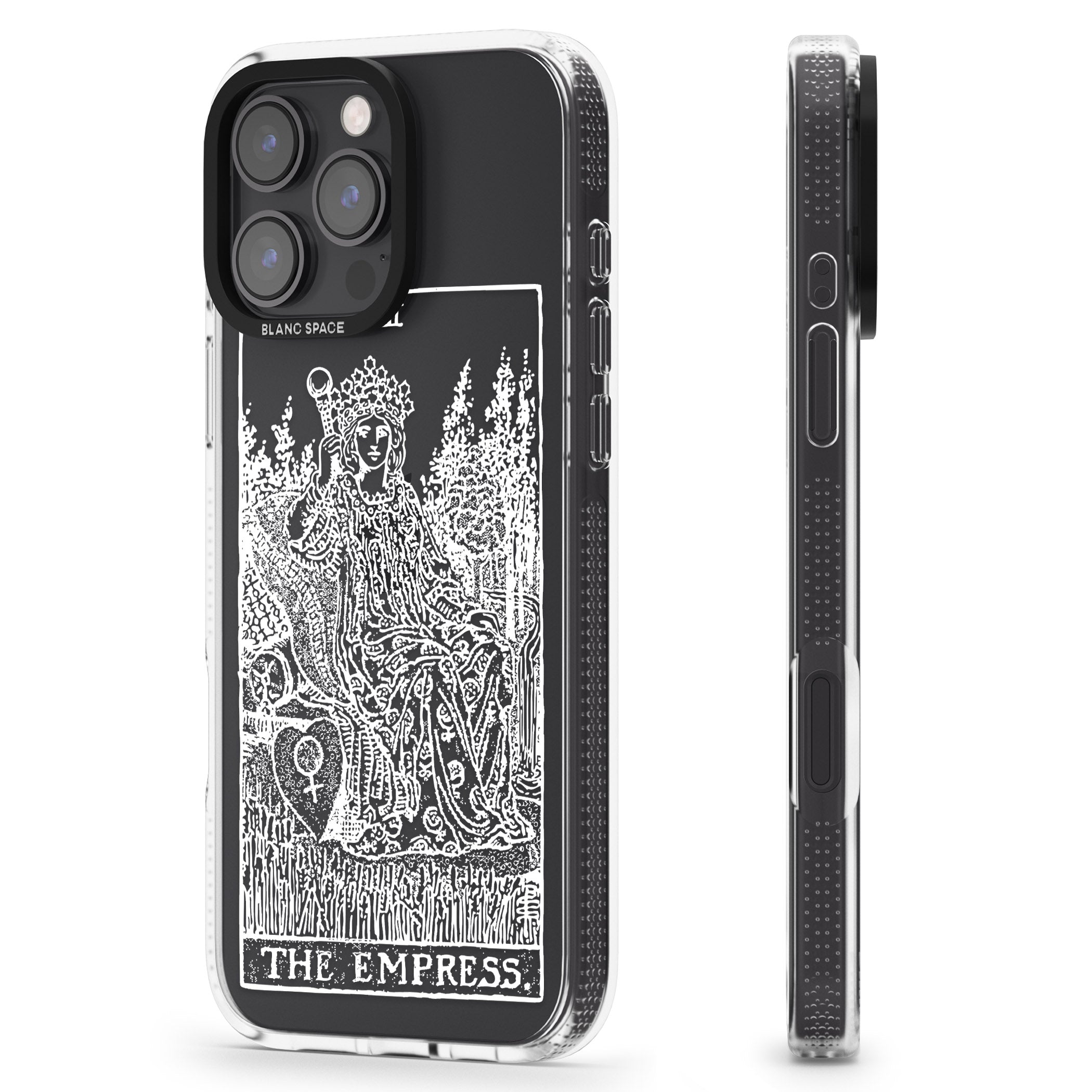 Personalised The Empress Tarot Card - White Transparent iPhone 16 Pro Max / 16 Pro Clear Case Impact Air - Blanc Space