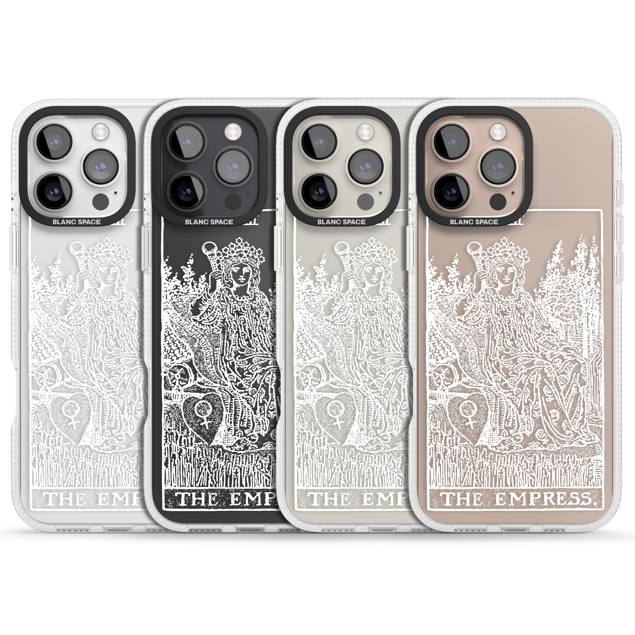 Personalised The Empress Tarot Card - White Transparent iPhone 16 Pro Max / 16 Pro Clear Case Impact Air - Blanc Space