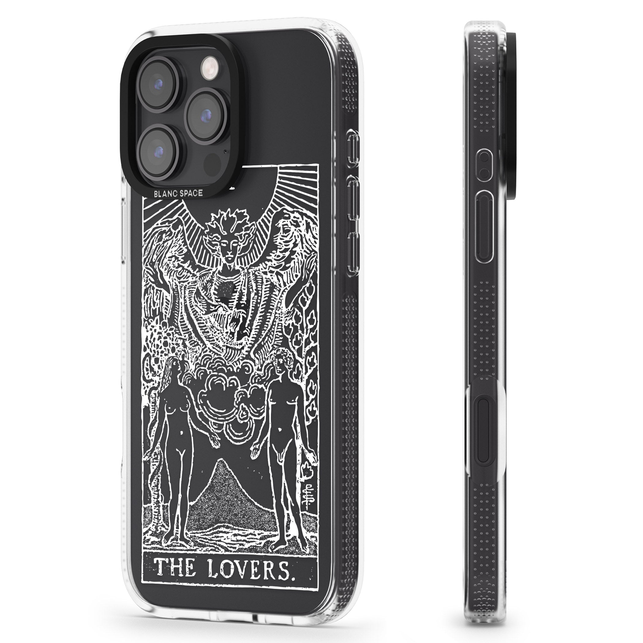 Personalised The Lovers Tarot Card - White Transparent iPhone 16 Pro Max / 16 Pro Clear Case Impact Air - Blanc Space