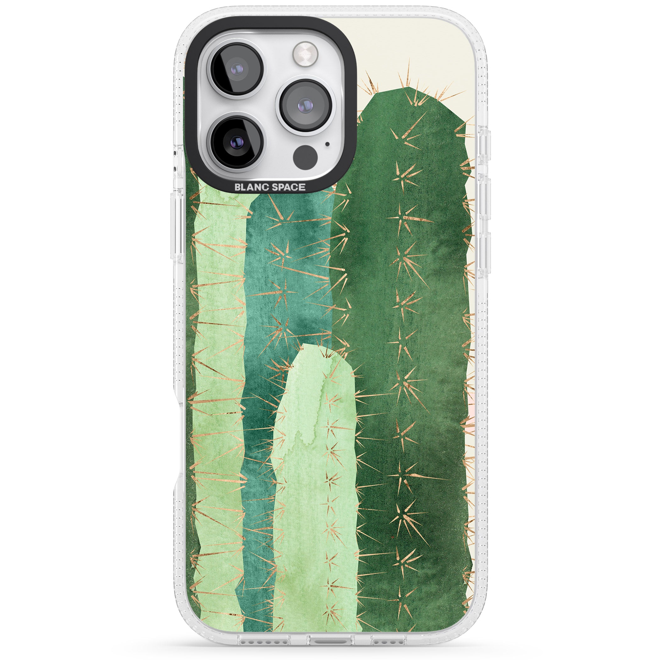 Large Cacti Mix Design iPhone 16 Pro Max / 16 Pro Clear Case Impact Air - Blanc Space