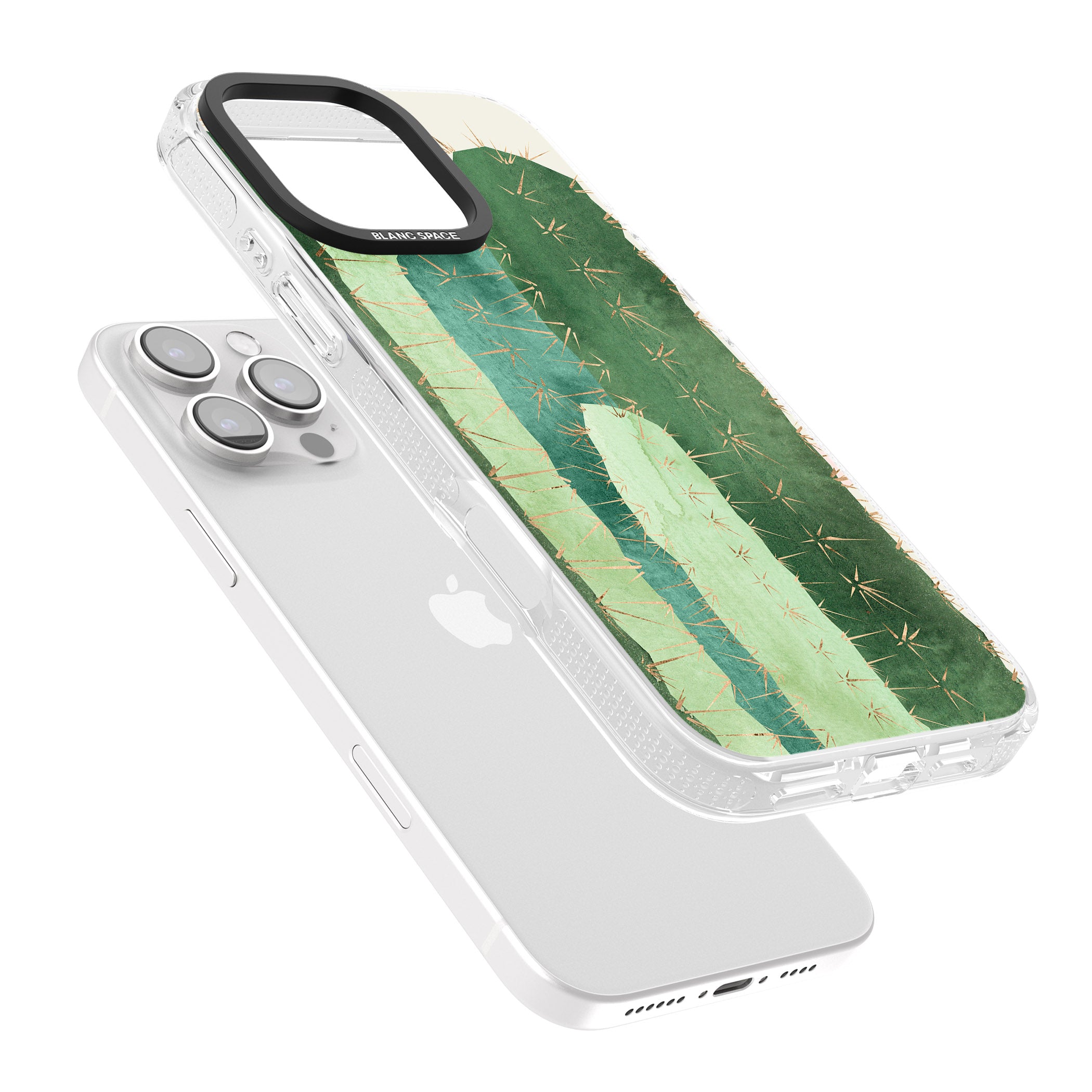 Large Cacti Mix Design iPhone 16 Pro Max / 16 Pro Clear Case Impact Air - Blanc Space