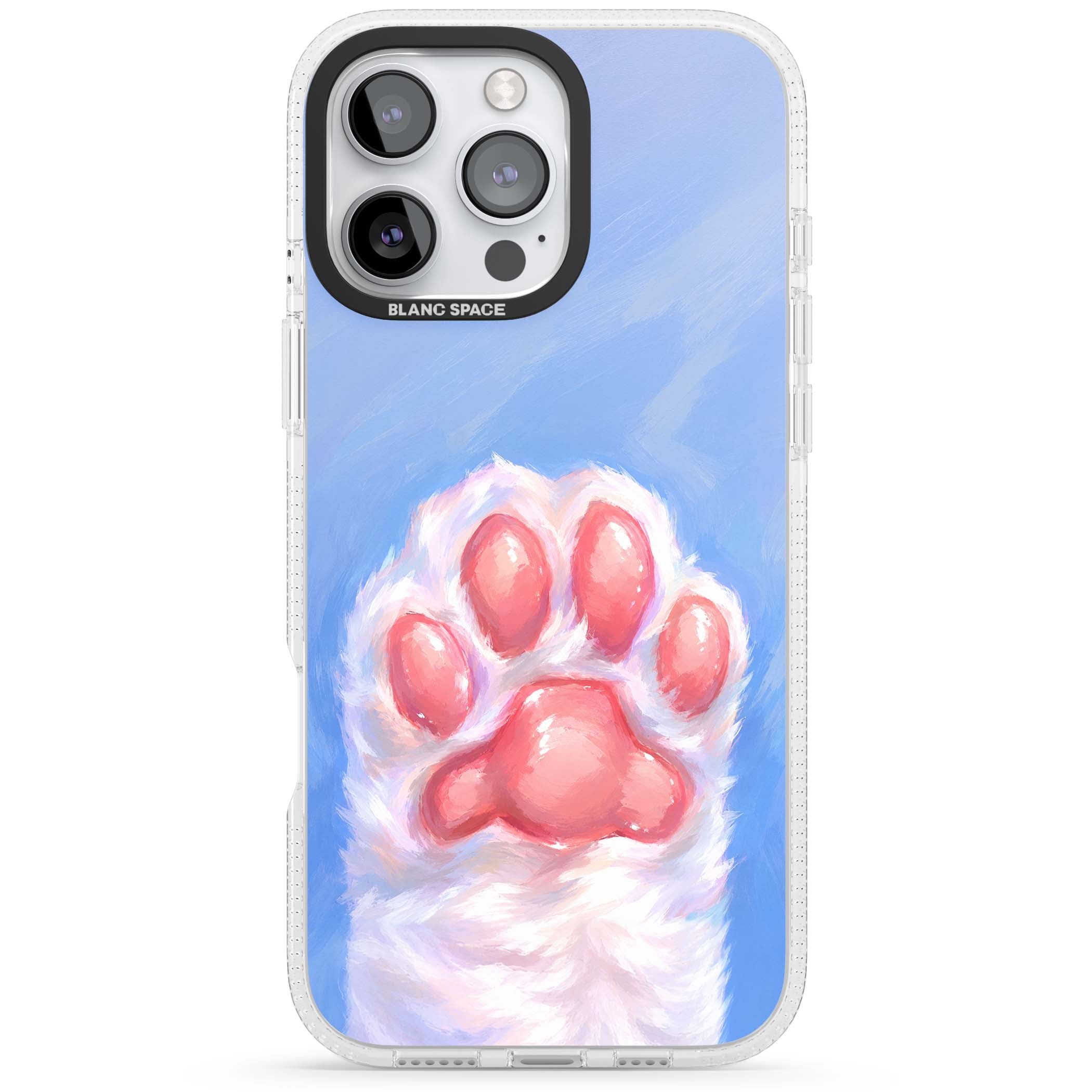 Soft White Paw cute iPhone case | Clear Case Impact Air case for iPhone 16 Pro, iPhone 16 Pro Max