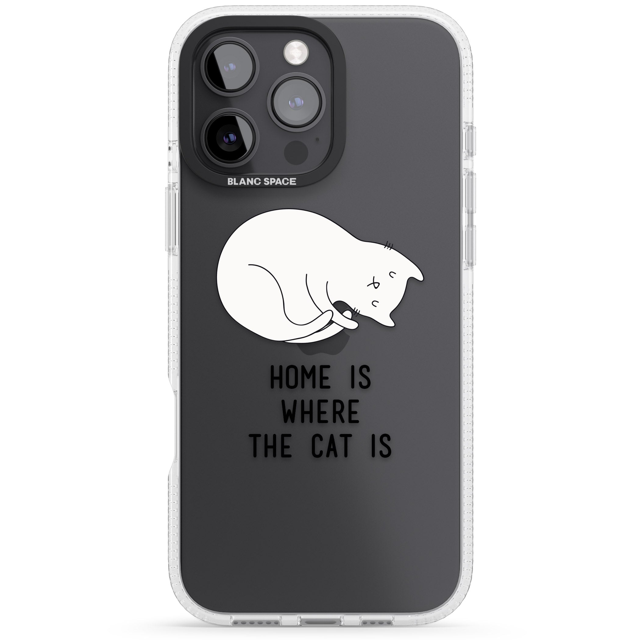 Home Is Where the Cat is iPhone 16 Pro Max / 16 Pro Clear Case Impact Air - Blanc Space