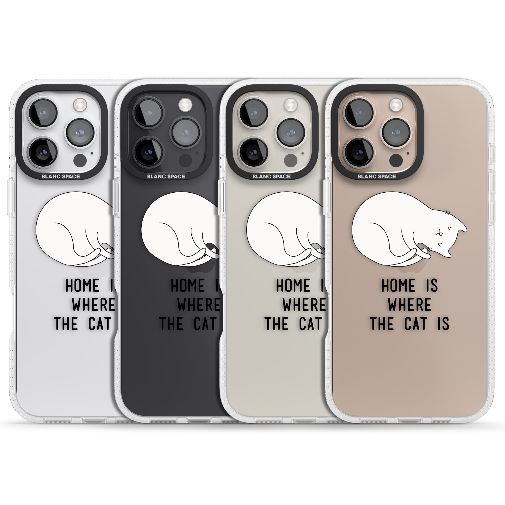 Home Is Where the Cat is iPhone 16 Pro Max / 16 Pro Clear Case Impact Air - Blanc Space
