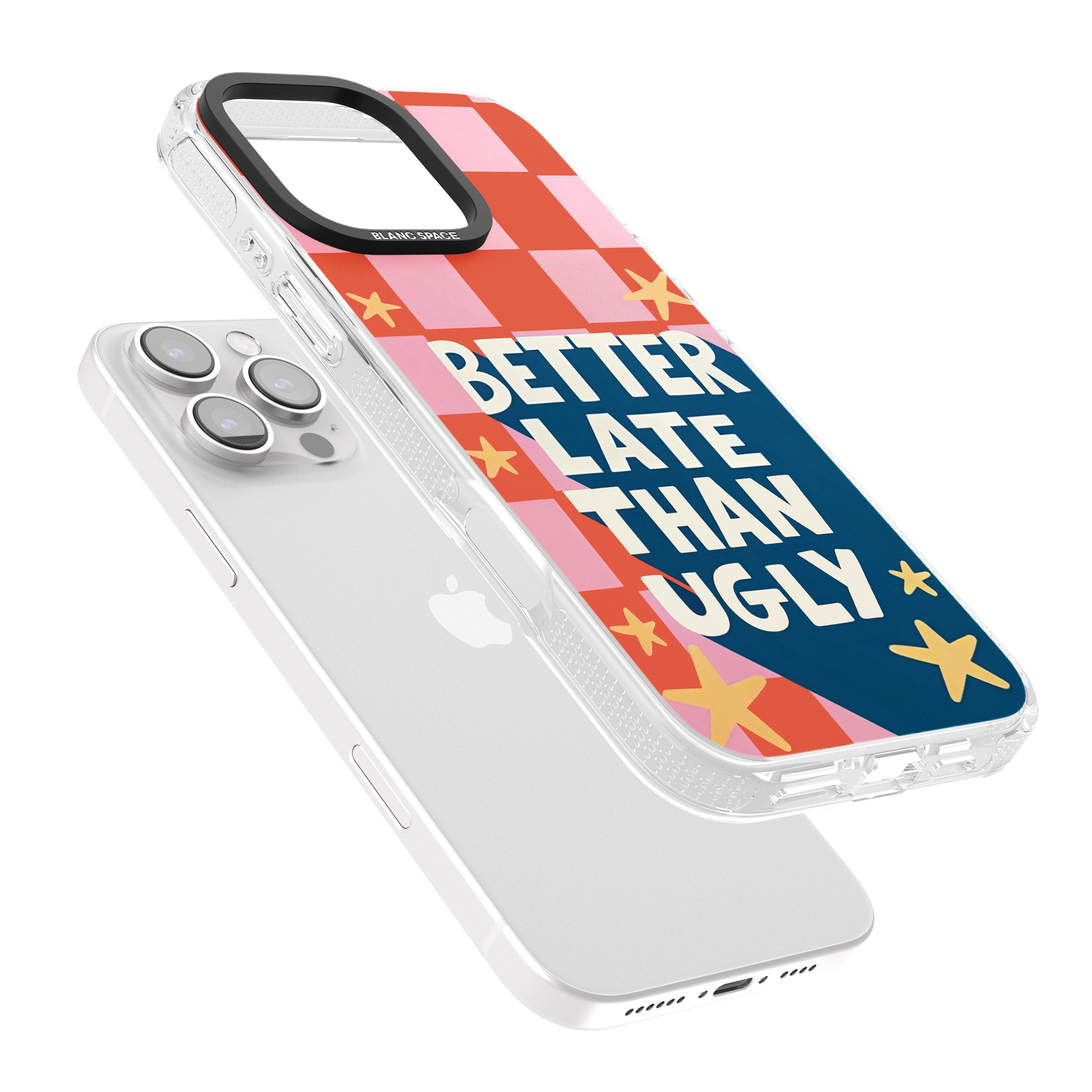 Better Late Than Ugly iPhone 16 Pro Max / 16 Pro Clear Case Impact Air - Blanc Space