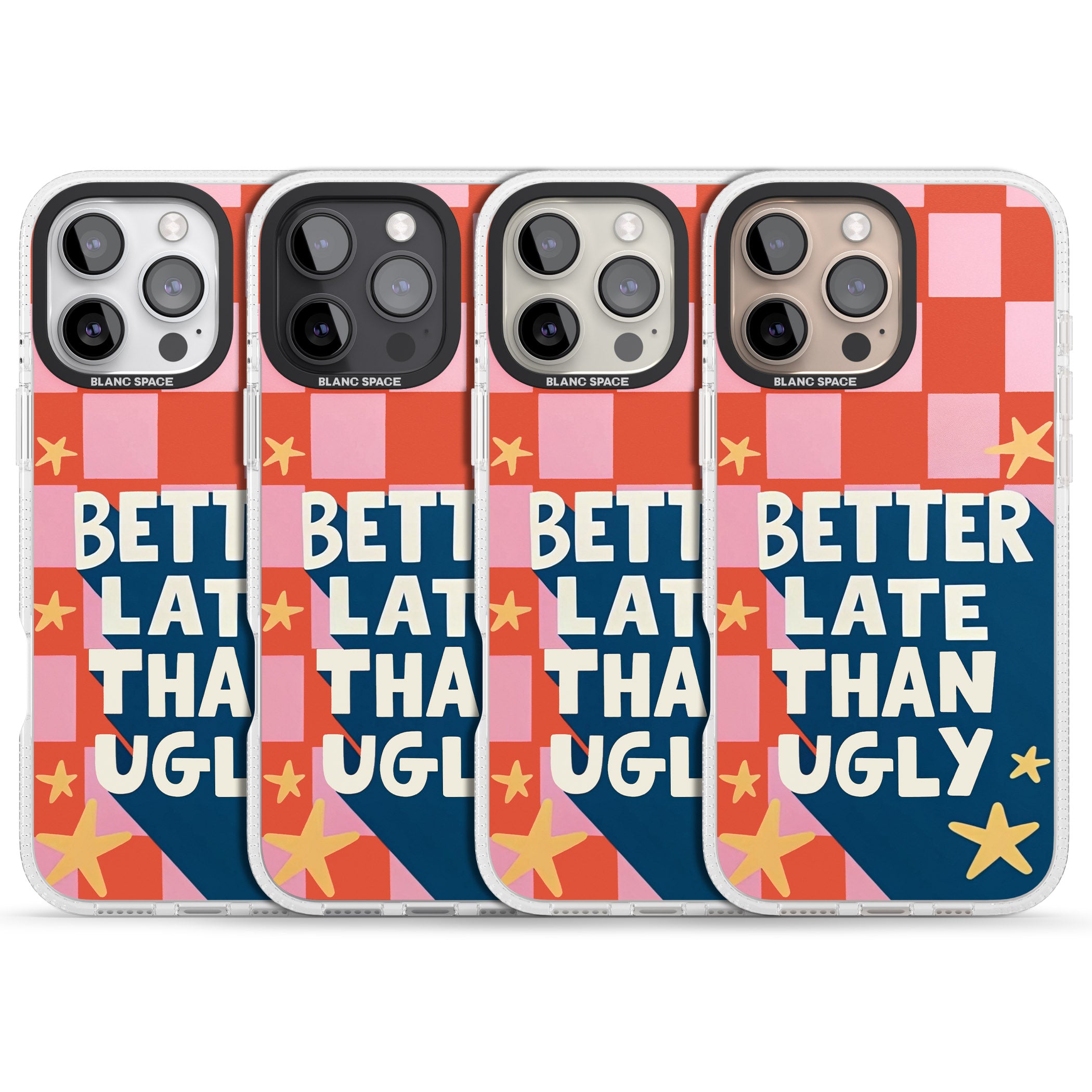 Better Late Than Ugly iPhone 16 Pro Max / 16 Pro Clear Case Impact Air - Blanc Space