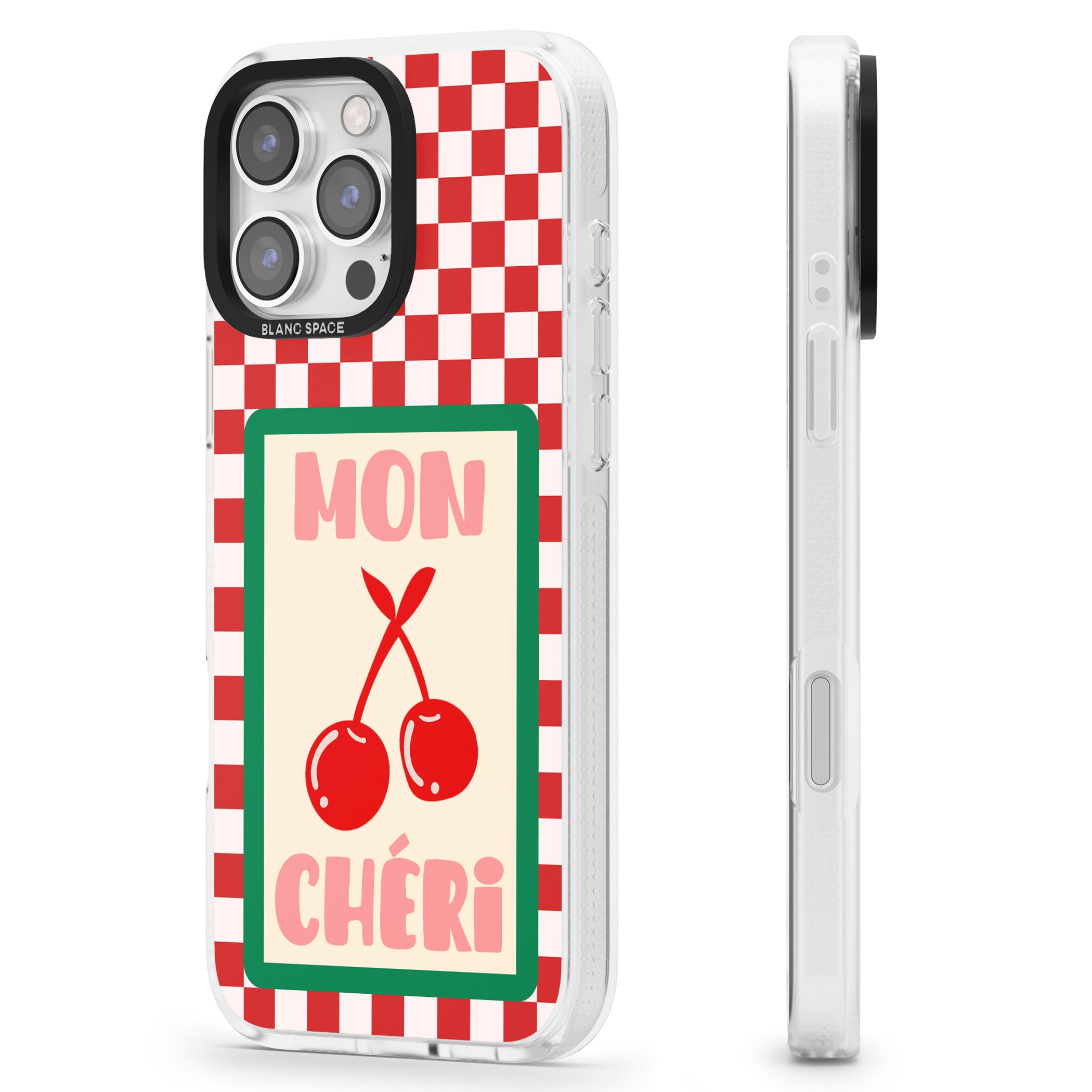 Mon Cheri iPhone 16 Pro Max / 16 Pro Clear Case Impact Air - Blanc Space