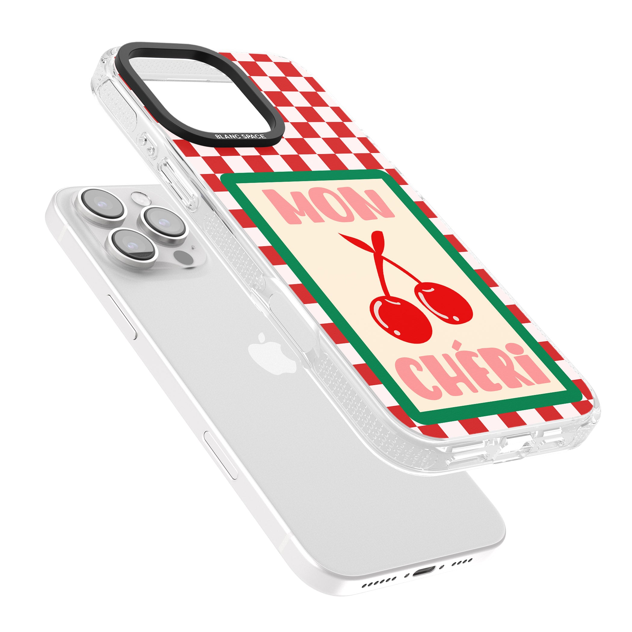 Mon Cheri iPhone 16 Pro Max / 16 Pro Clear Case Impact Air - Blanc Space