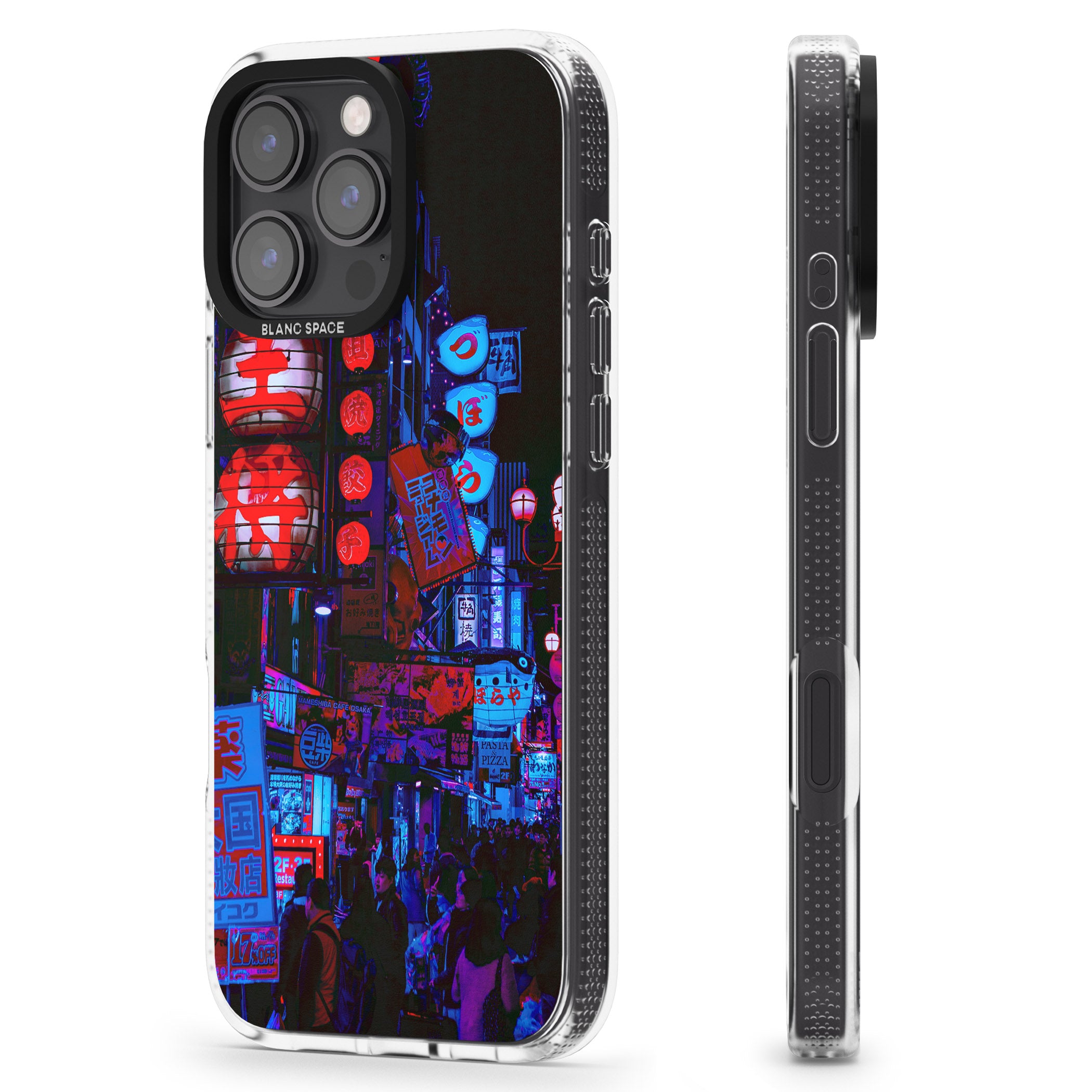 Red & Turquoise - Neon Cities Photographs iPhone 16 Pro Max / 16 Pro Clear Case Impact Air - Blanc Space