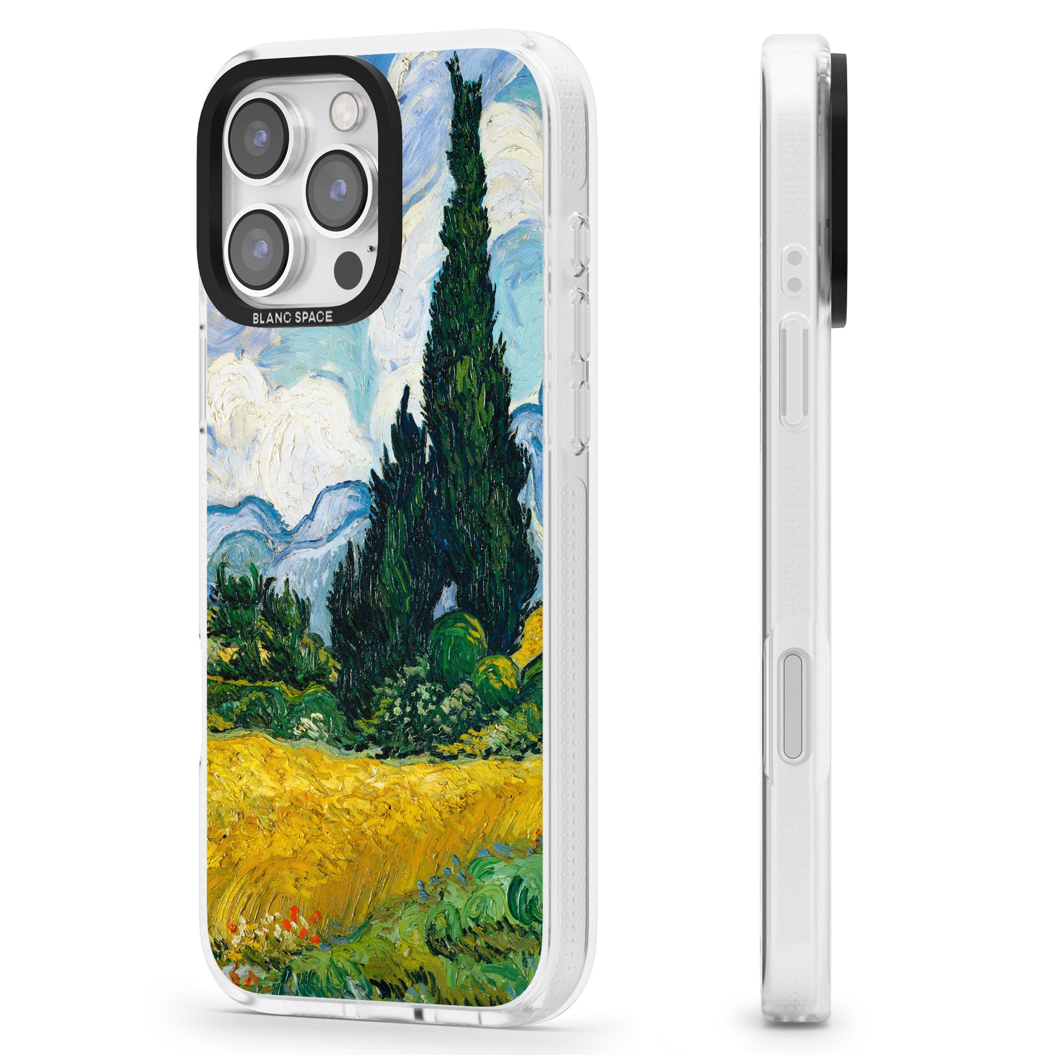 Wheat Field with Cypresses by Vincent Van Gogh iPhone 16 Pro Max / 16 Pro Clear Case Impact Air - Blanc Space