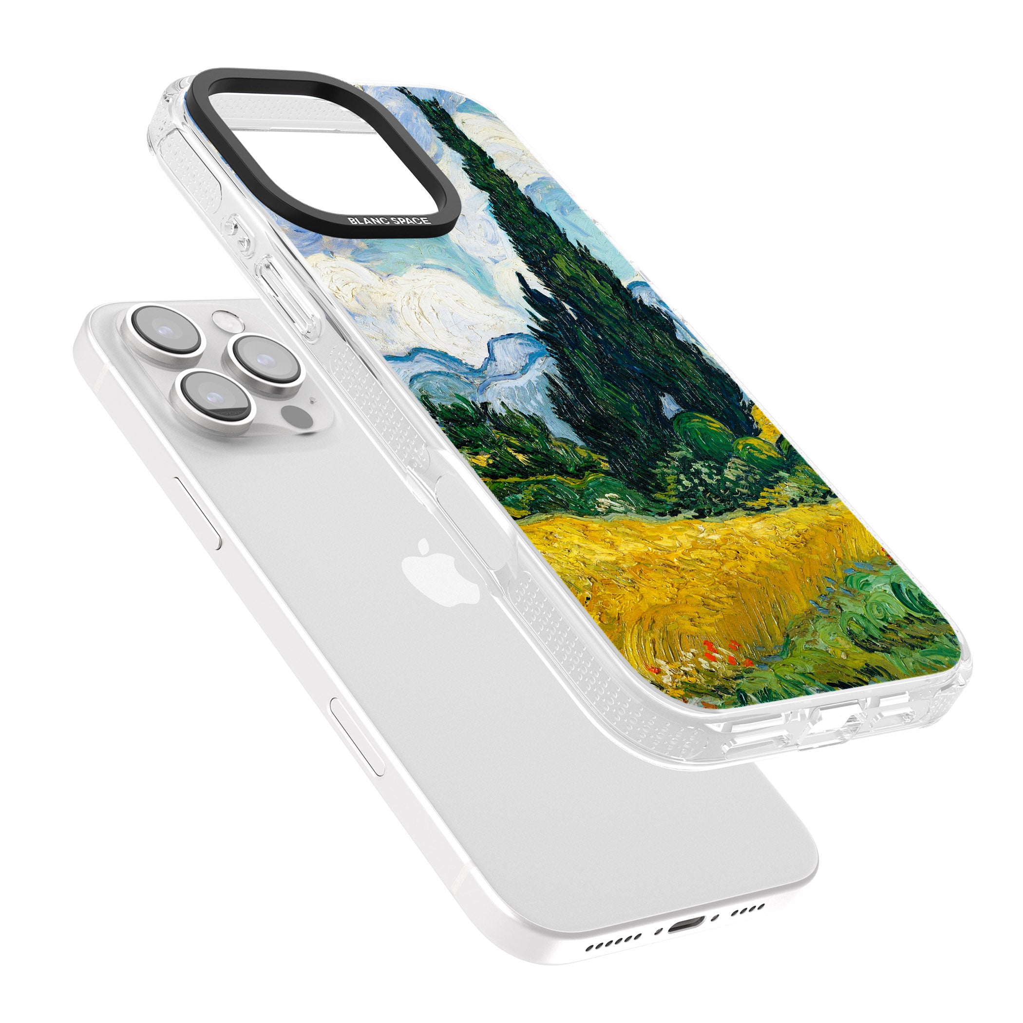 Wheat Field with Cypresses by Vincent Van Gogh iPhone 16 Pro Max / 16 Pro Clear Case Impact Air - Blanc Space