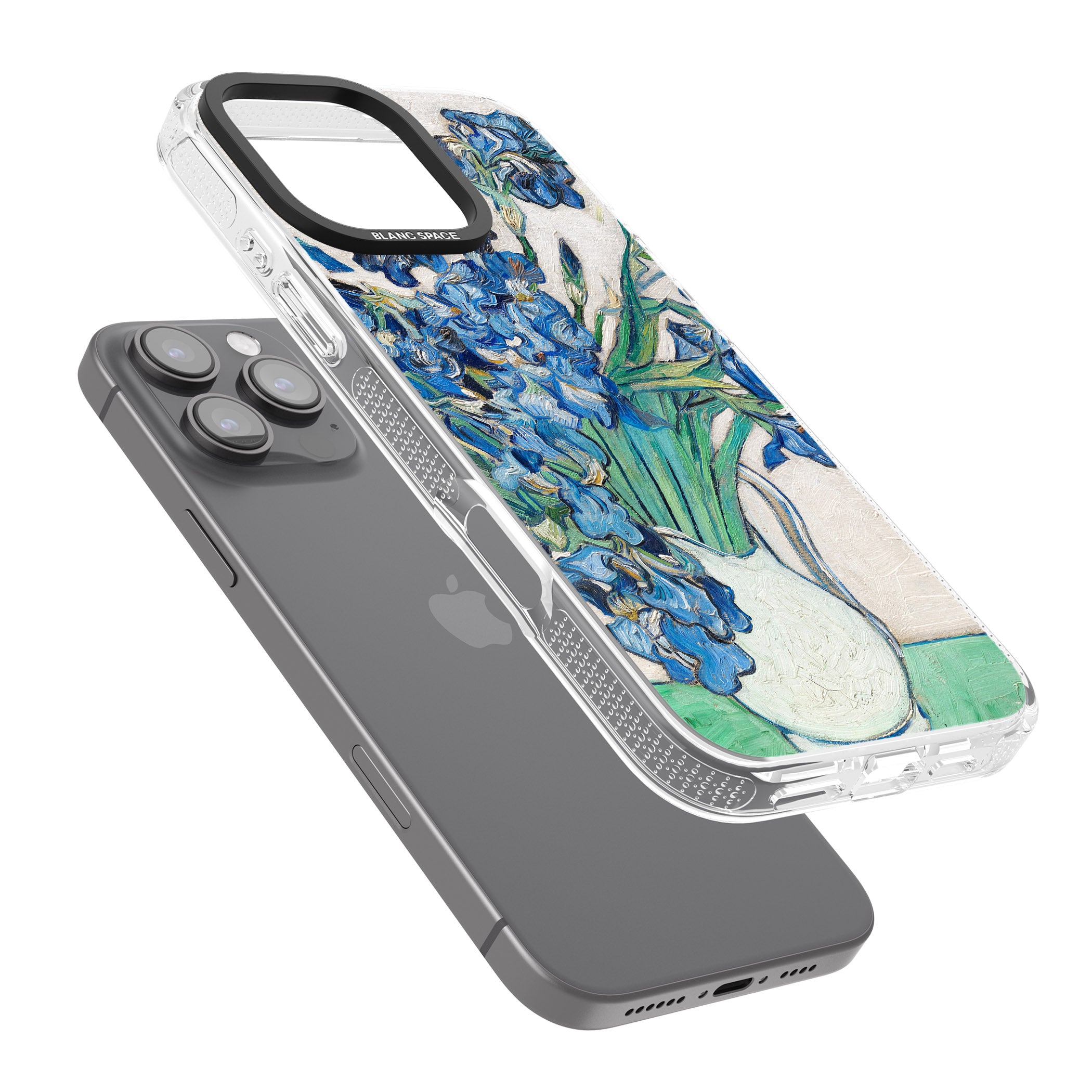 Irises by Vincent Van Gogh iPhone 16 Pro Max / 16 Pro Clear Case Impact Air - Blanc Space