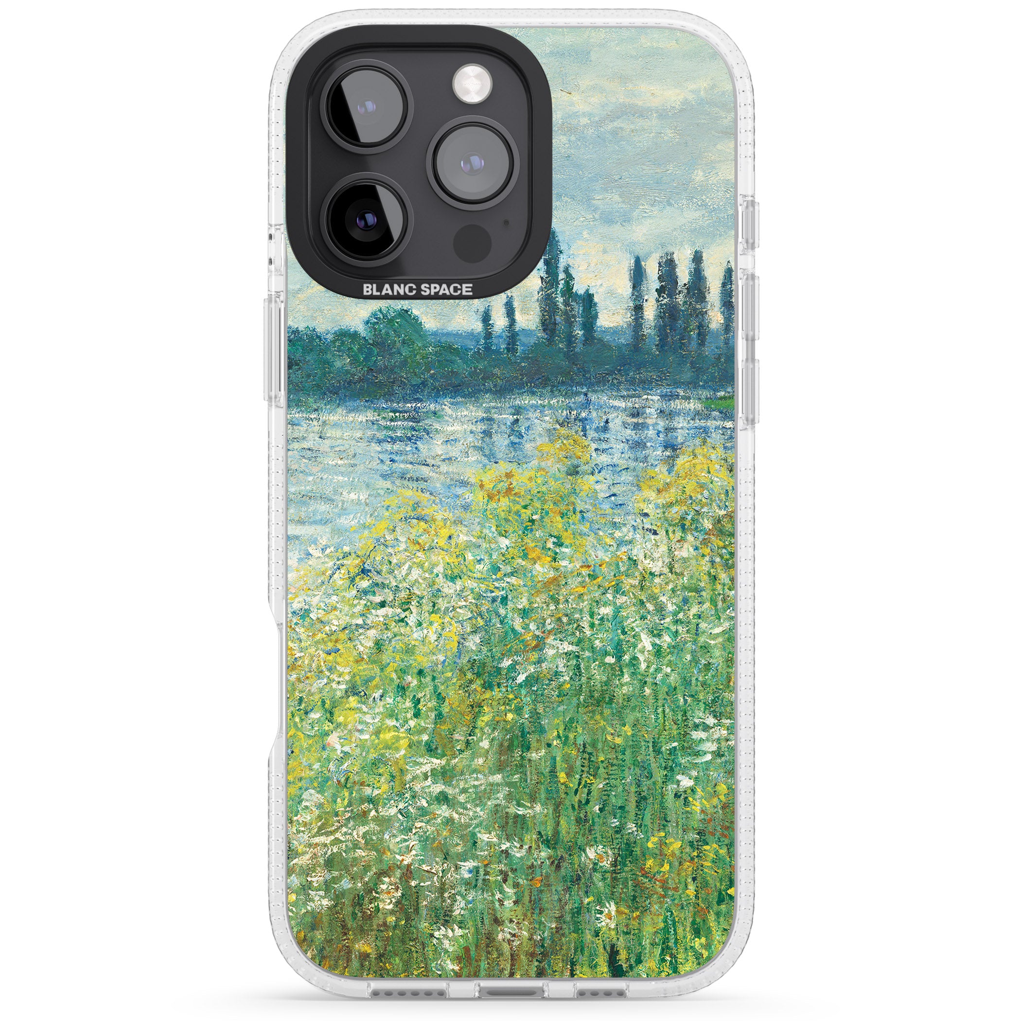 Banks of the Seine by Claude Monet iPhone 16 Pro Max / 16 Pro Clear Case Impact Air - Blanc Space
